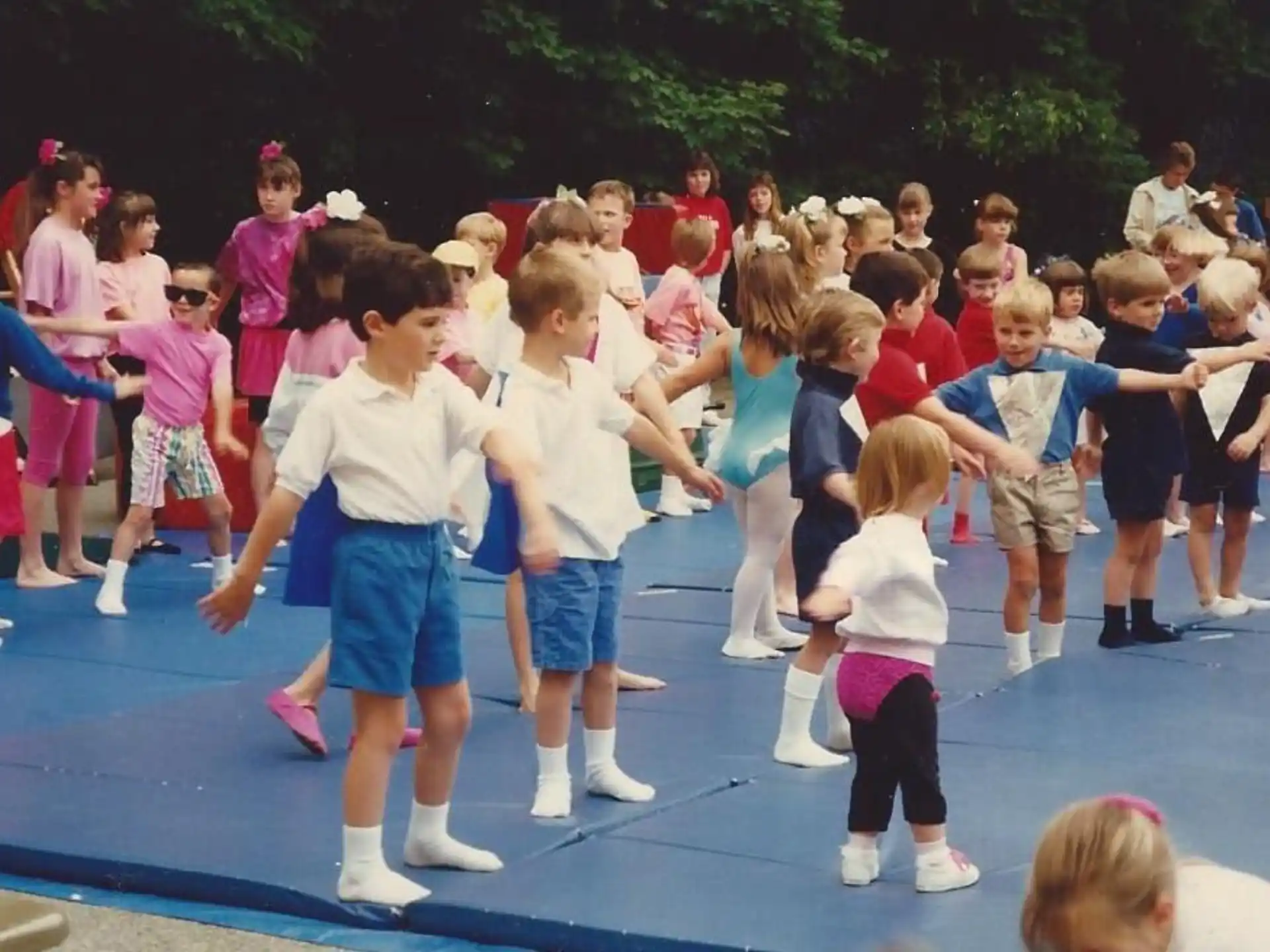 a group of children dancing
