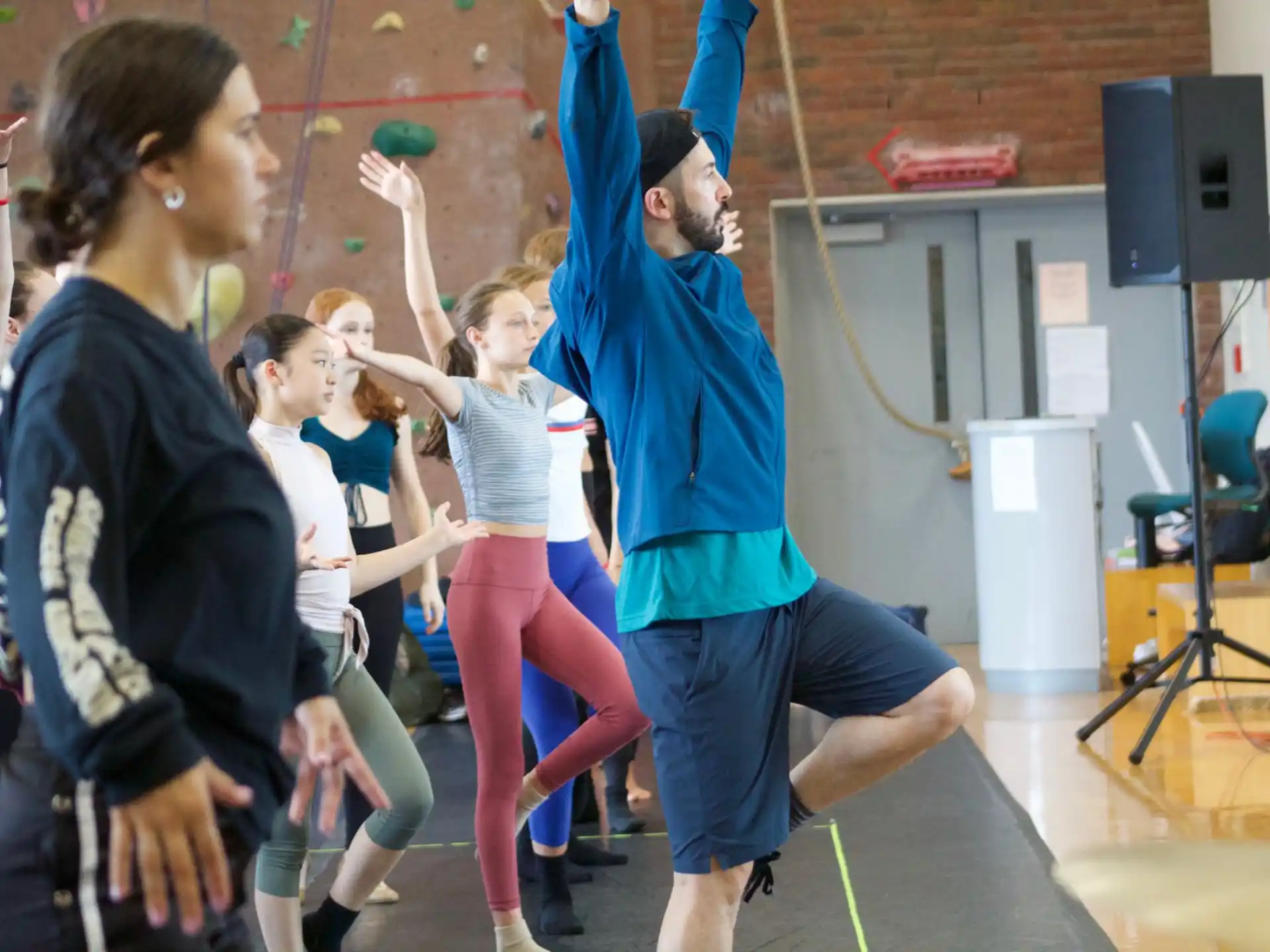 a group of people dancing