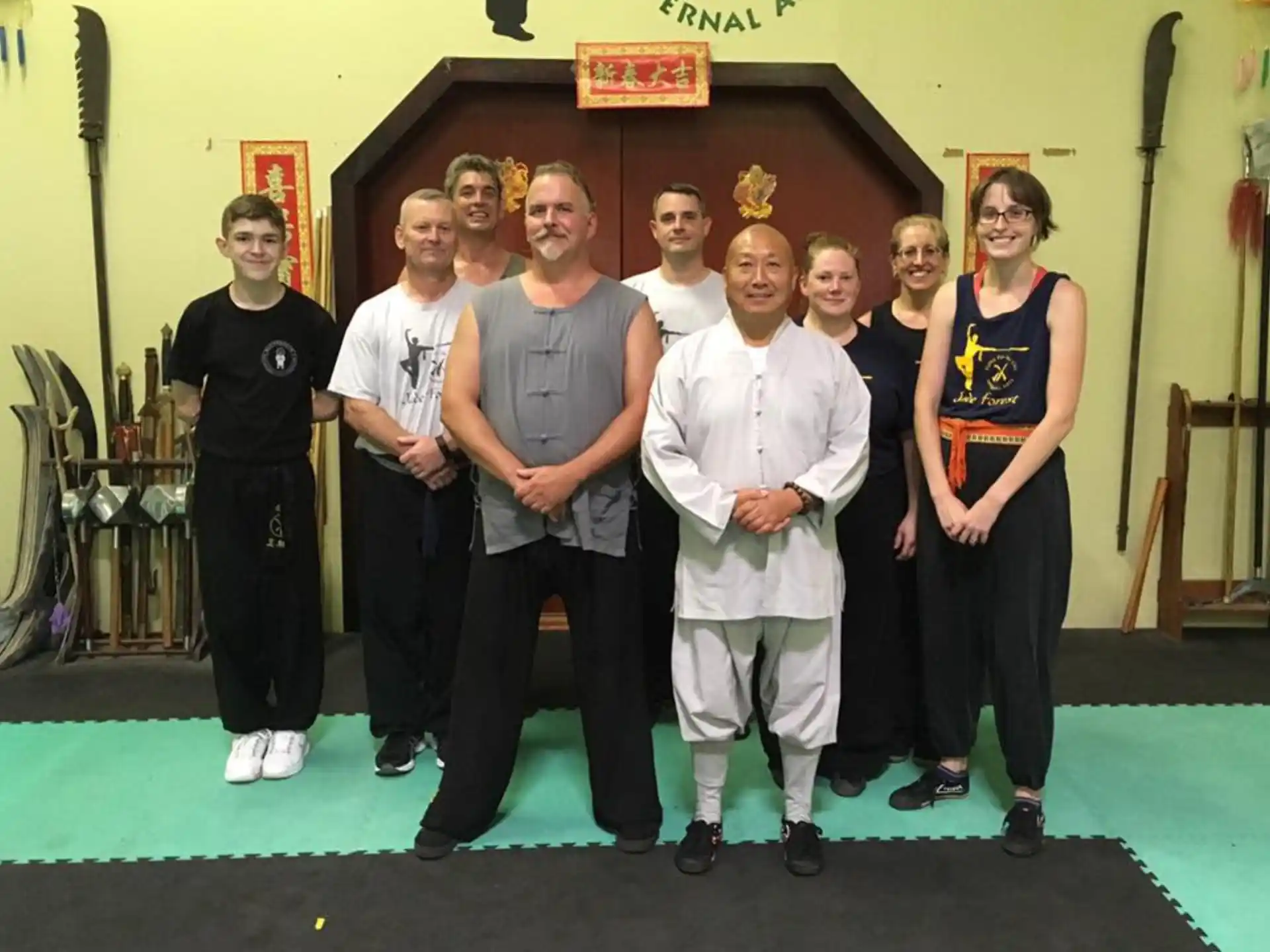 a group of people posing for a photo