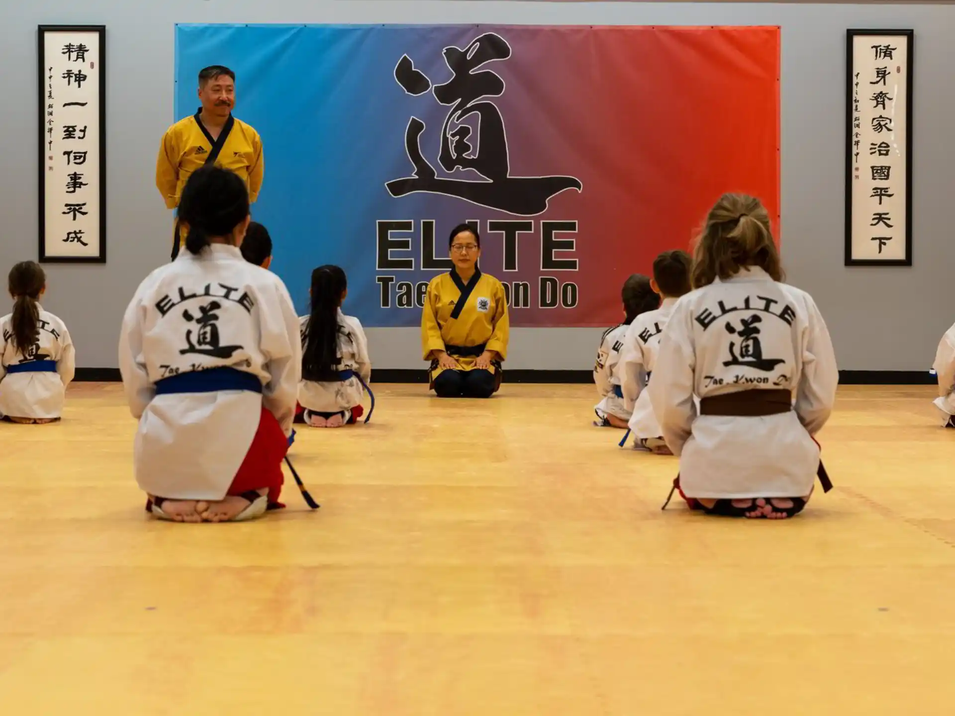 a group of people sitting on the floor