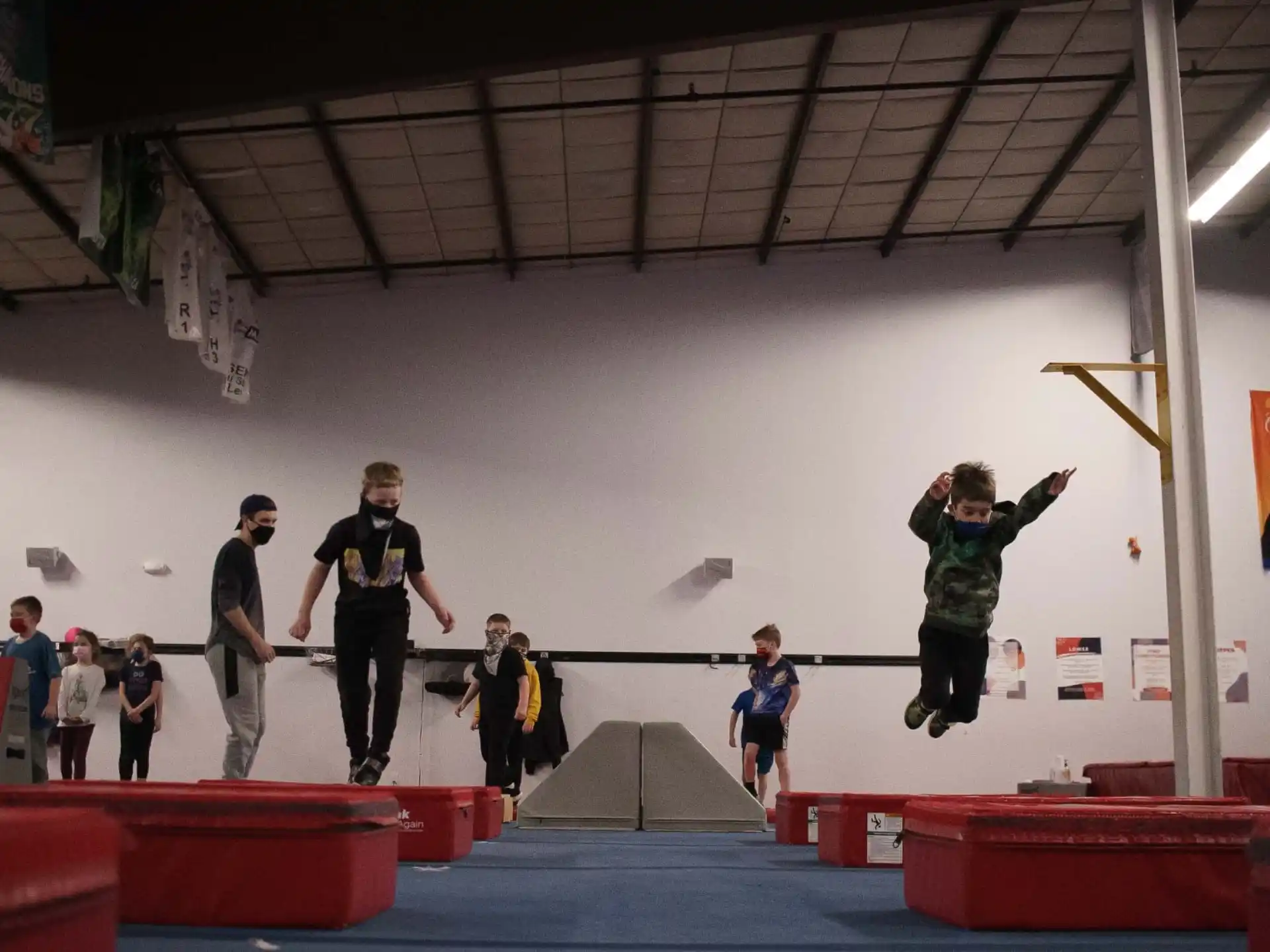 a person jumping on a skateboard