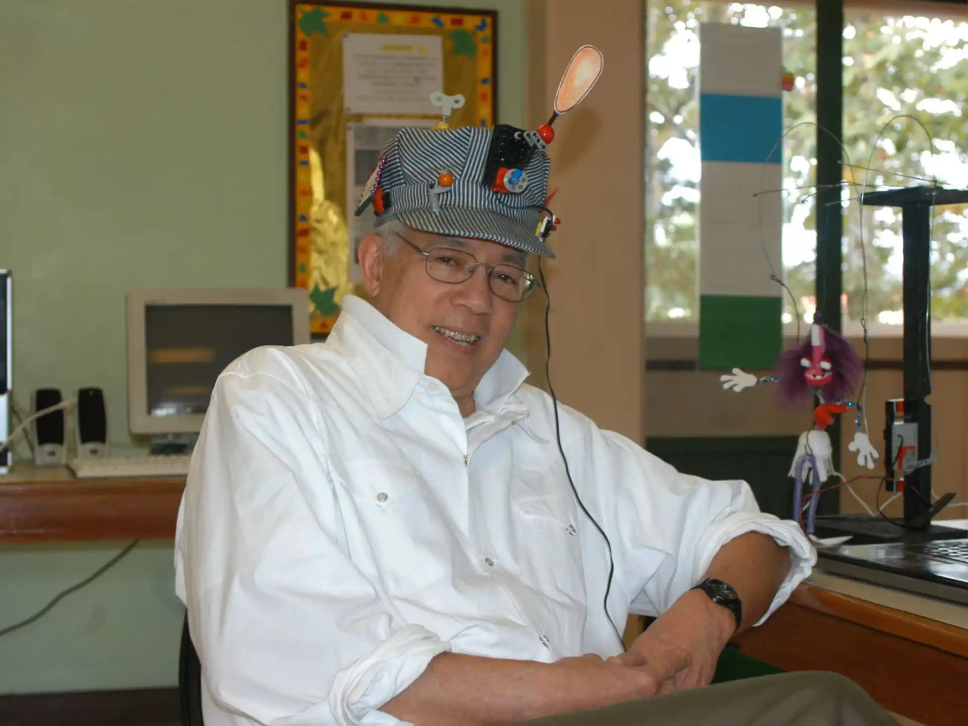 a man wearing a hat