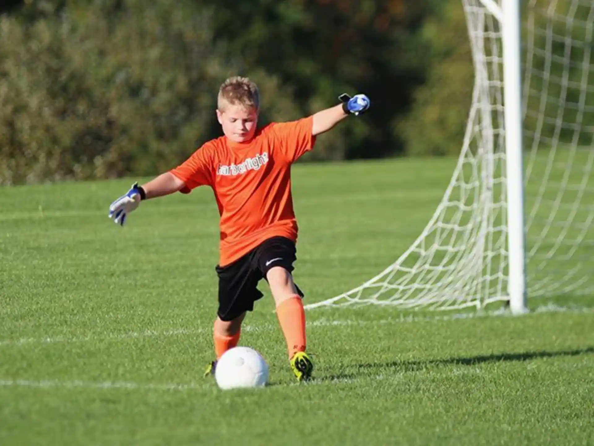 a boy playing football