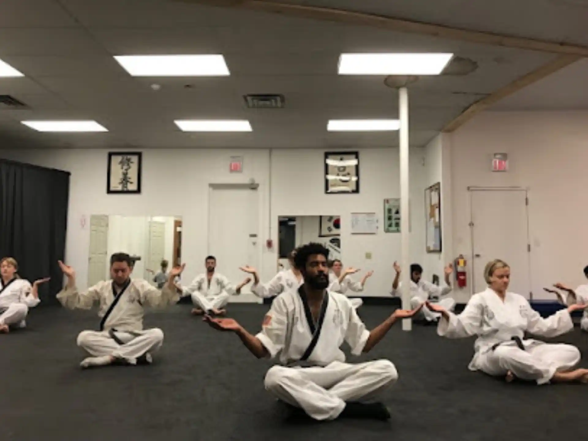 a group of people in a room