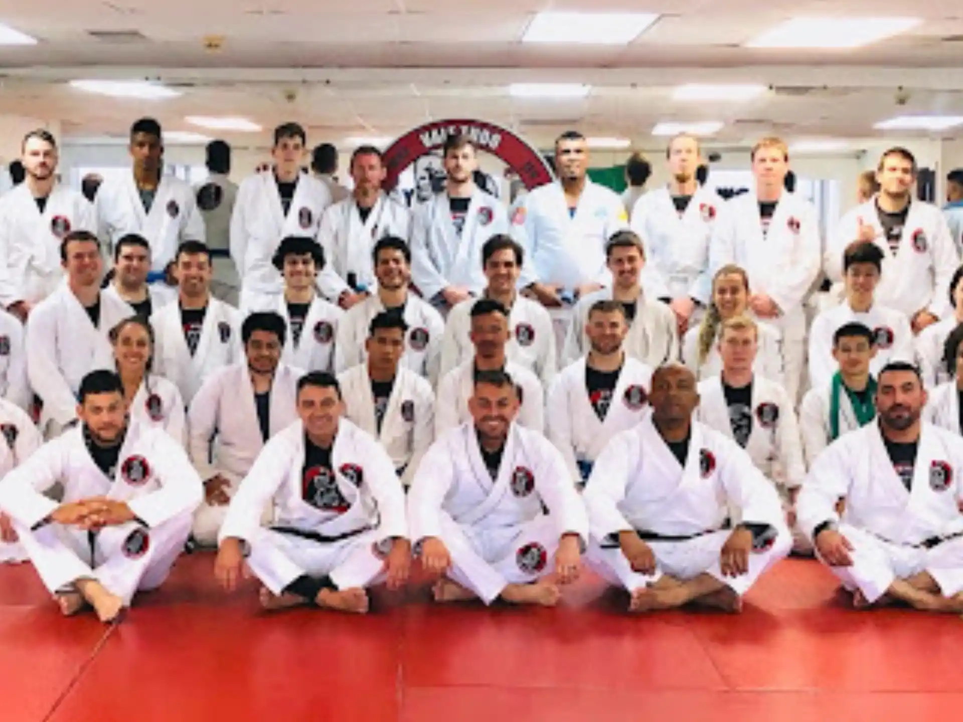 a group of people in white uniforms