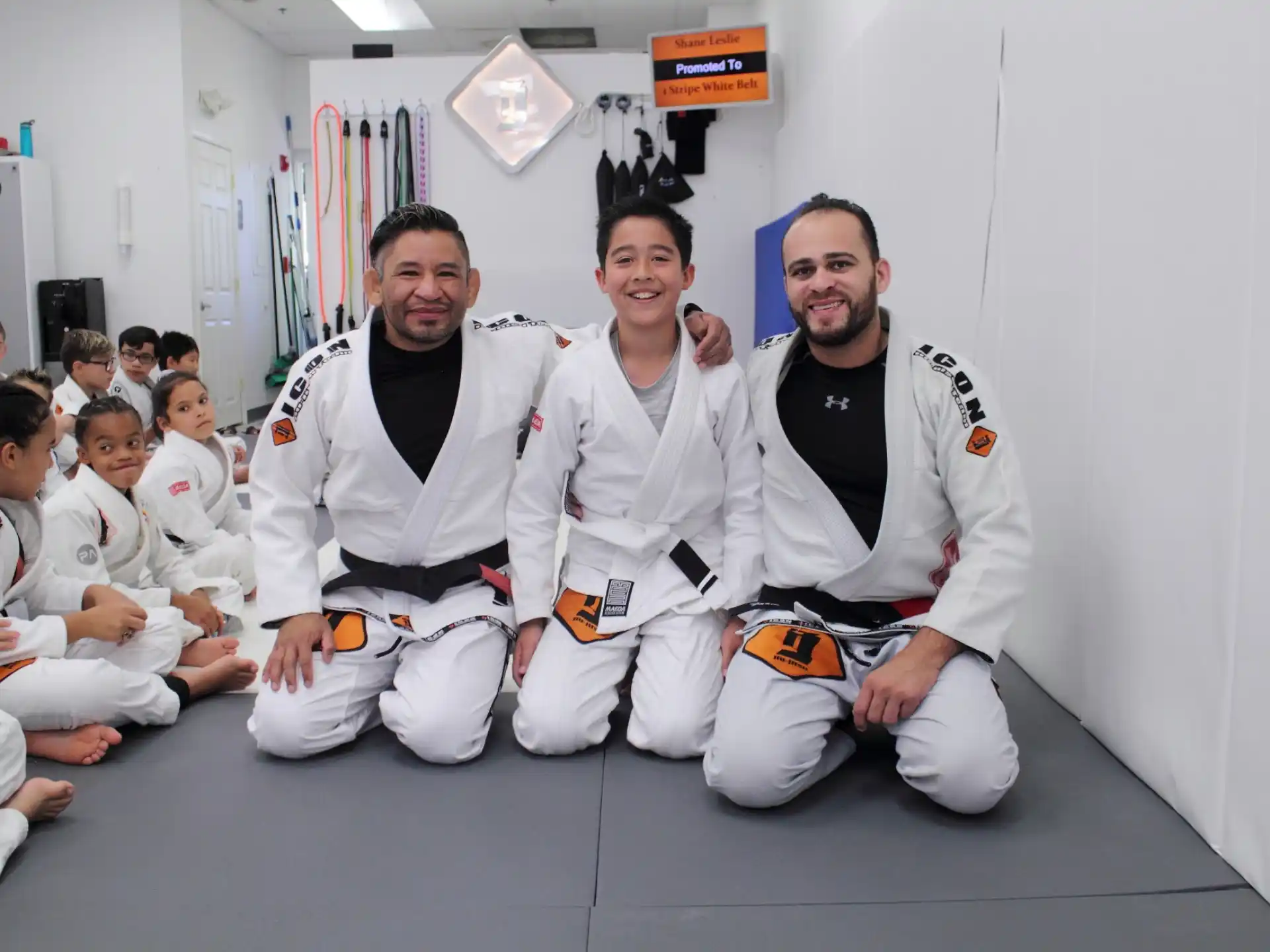 a group of people in white uniforms