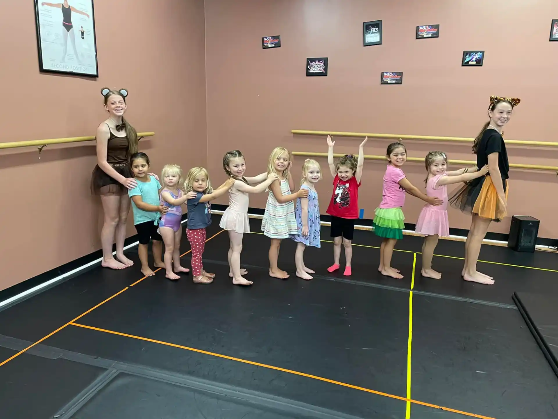 a group of children in a gym