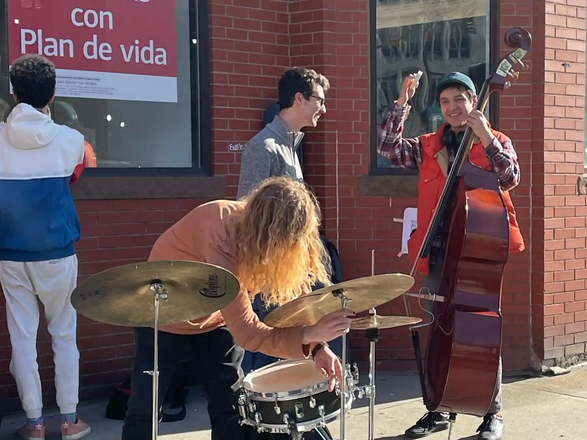 a group of people playing instruments