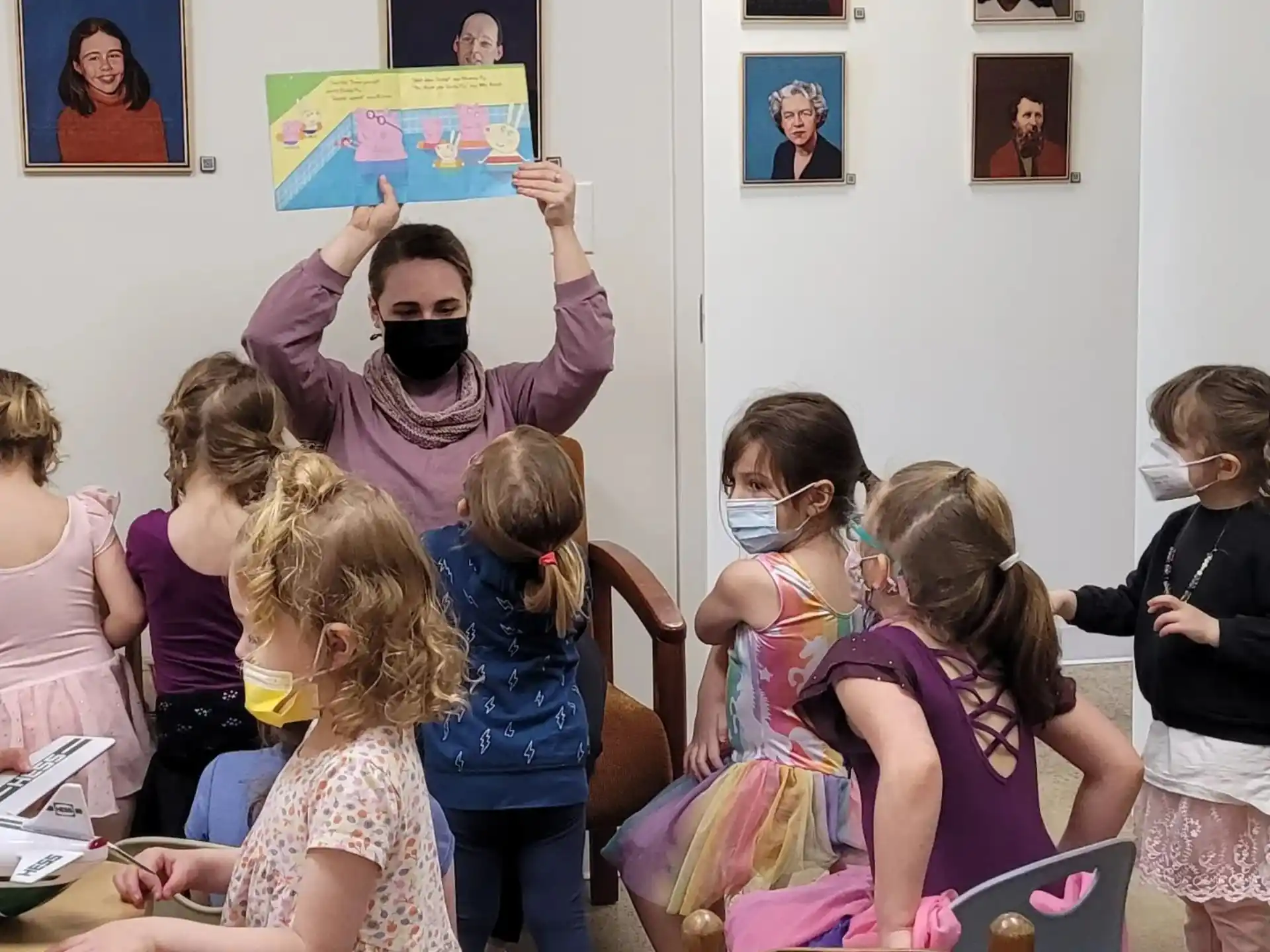 a group of children in a classroom