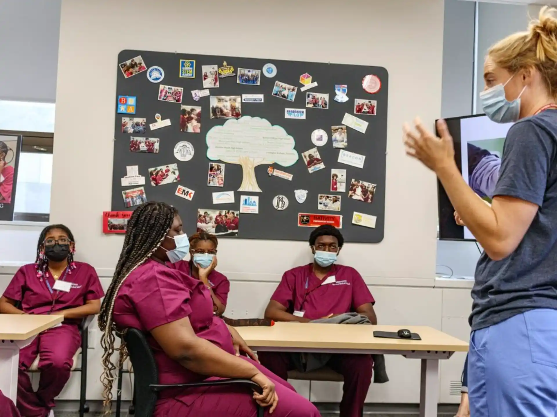 a teacher teaching a class