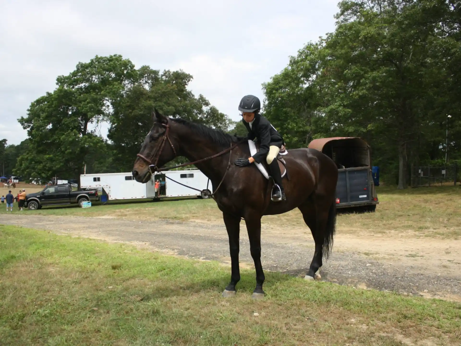 a man riding a horse