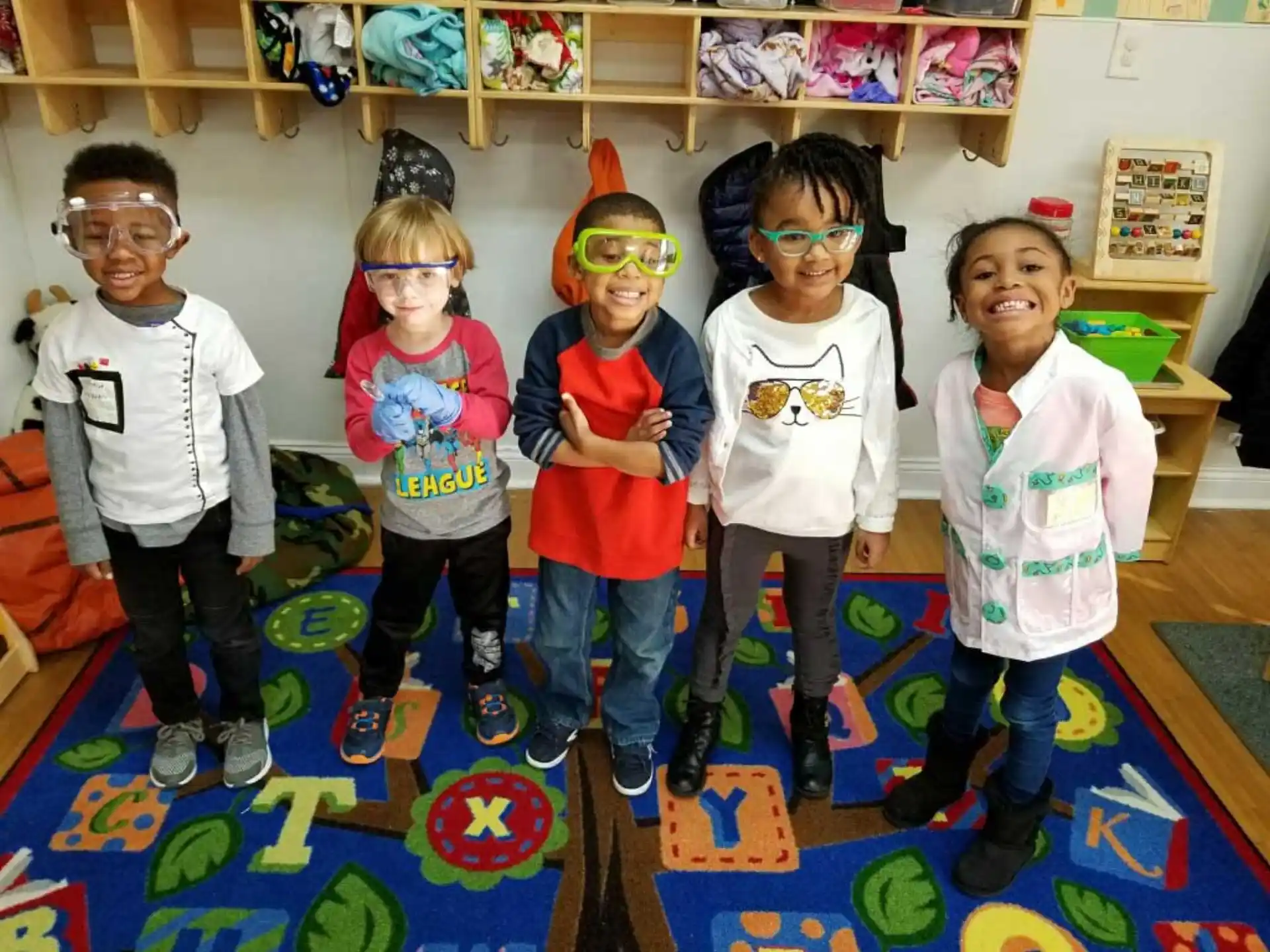 a group of children wearing clothing