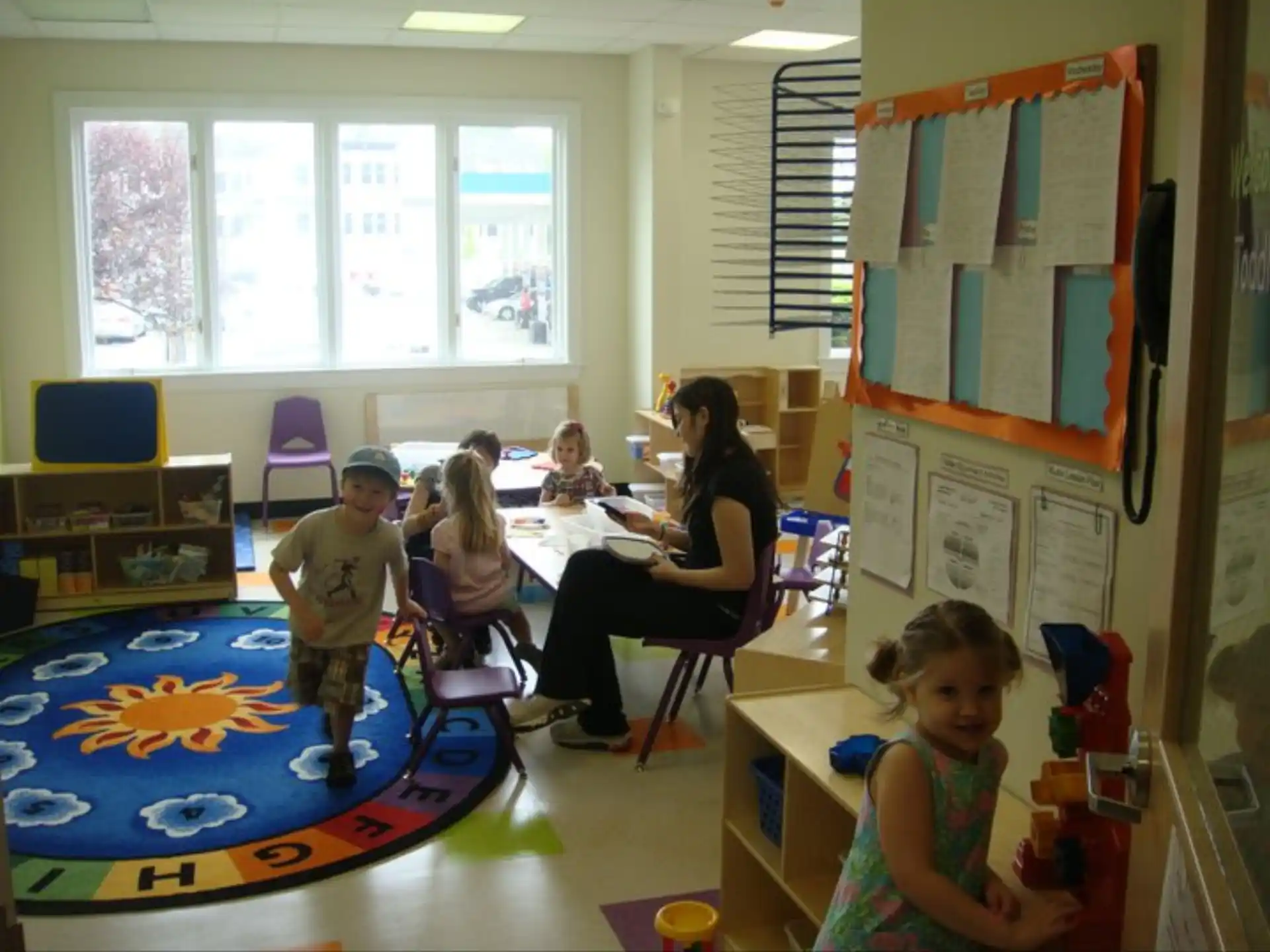 a group of children in a classroom