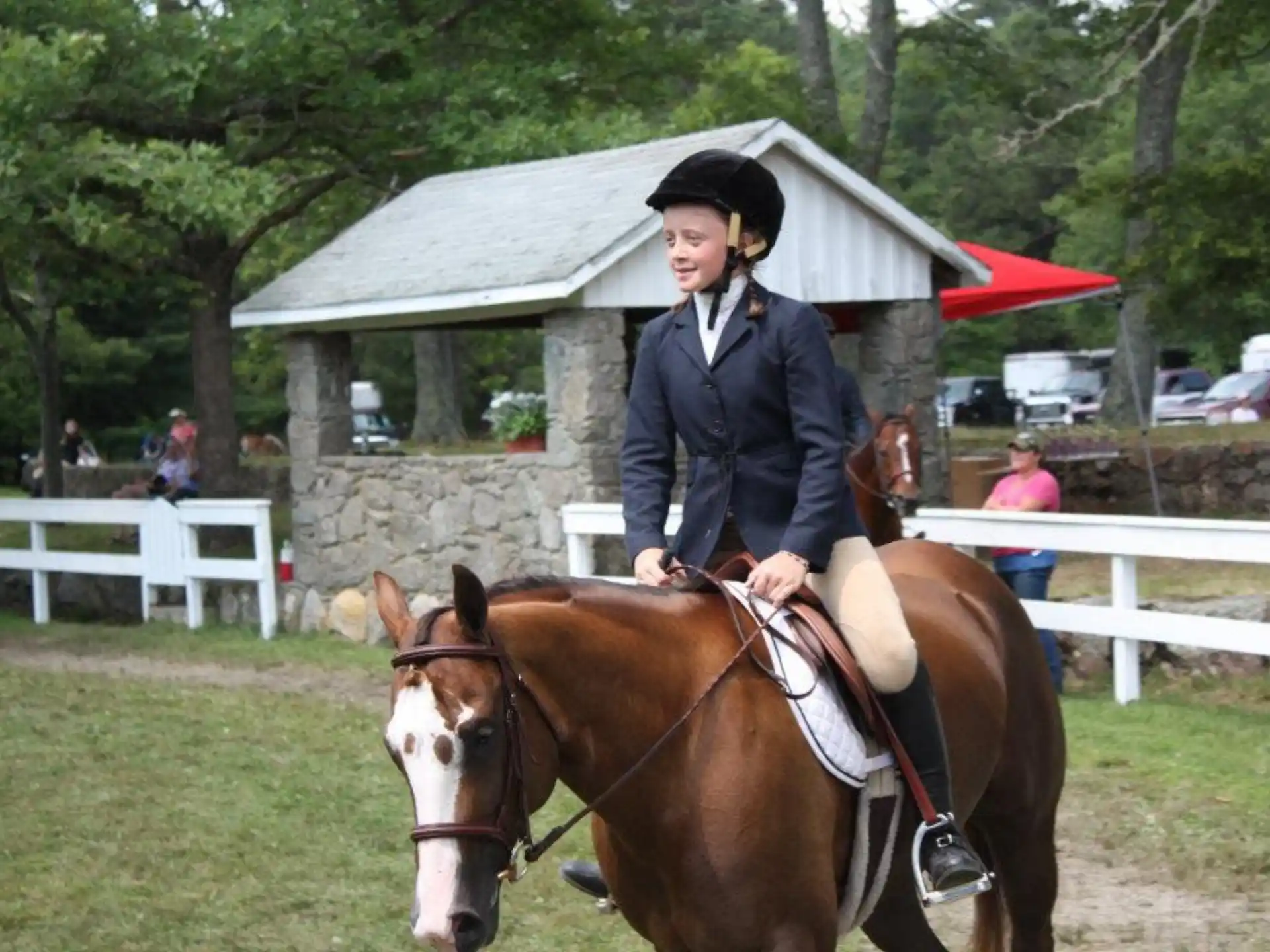 a person riding a horse