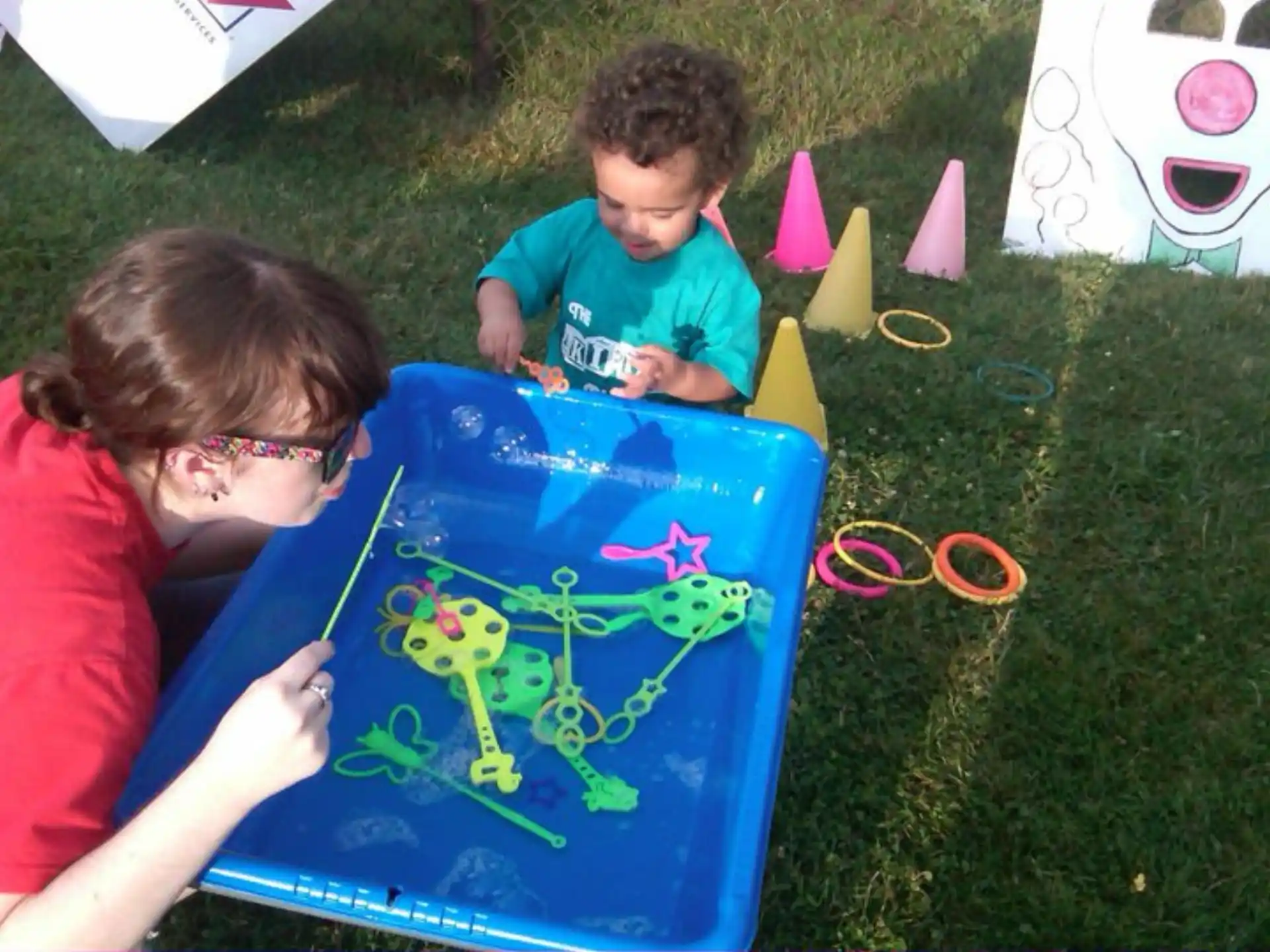 kids playing with a toy