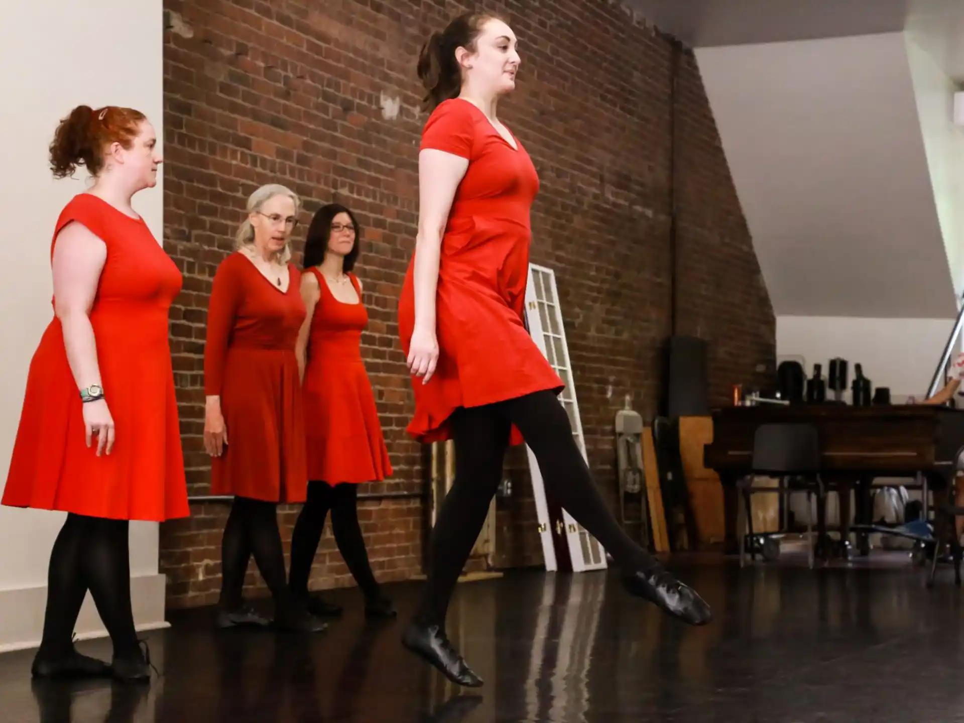 a group of women dancing