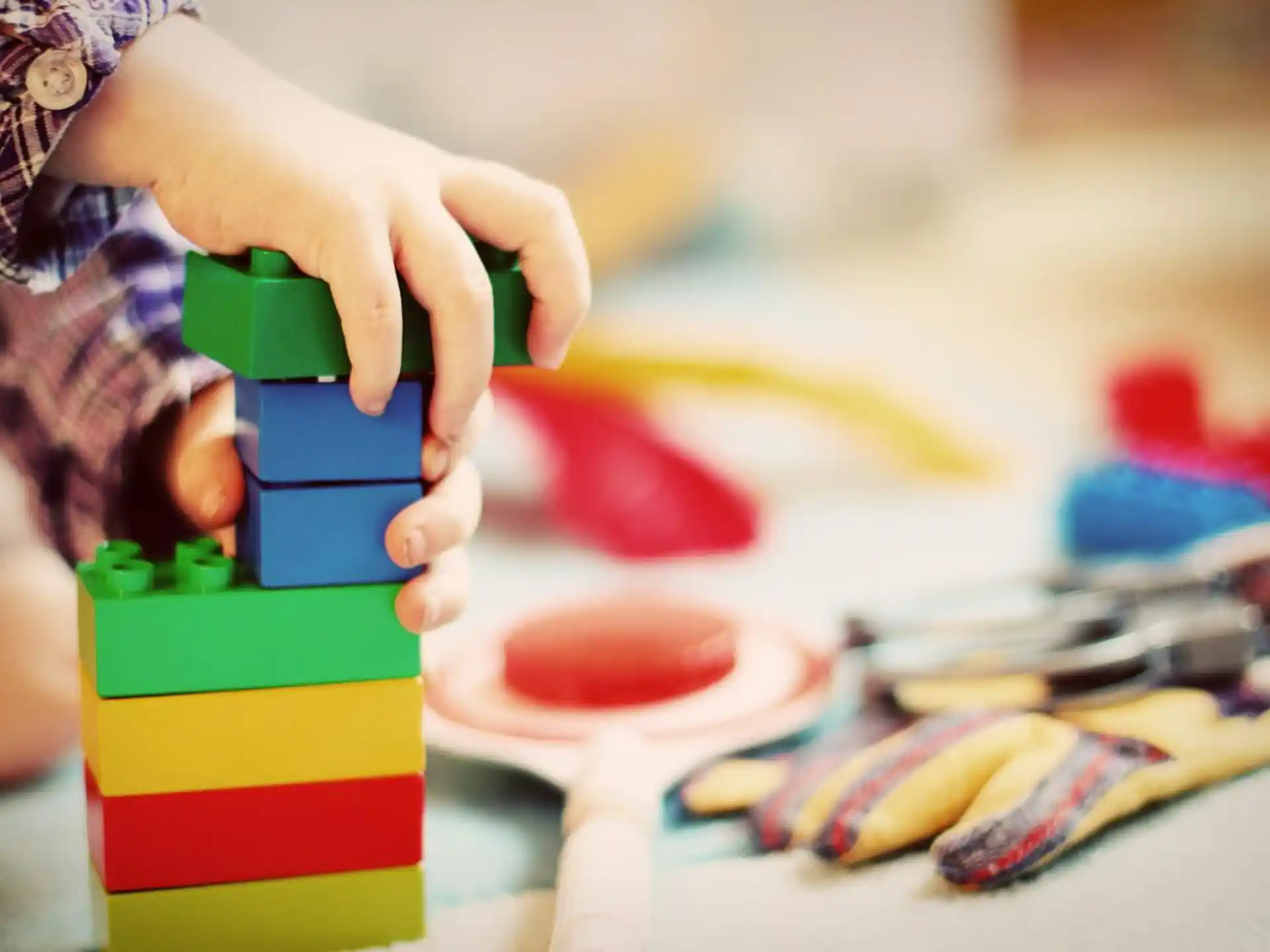 a child playing with toys