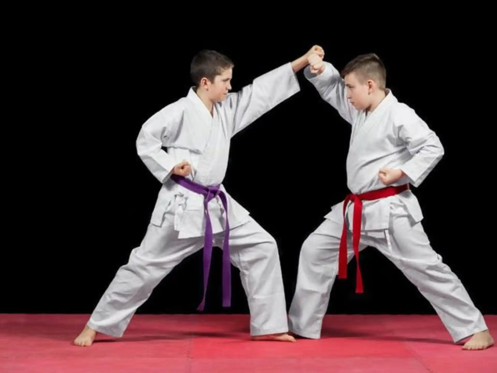 two men in karate uniforms