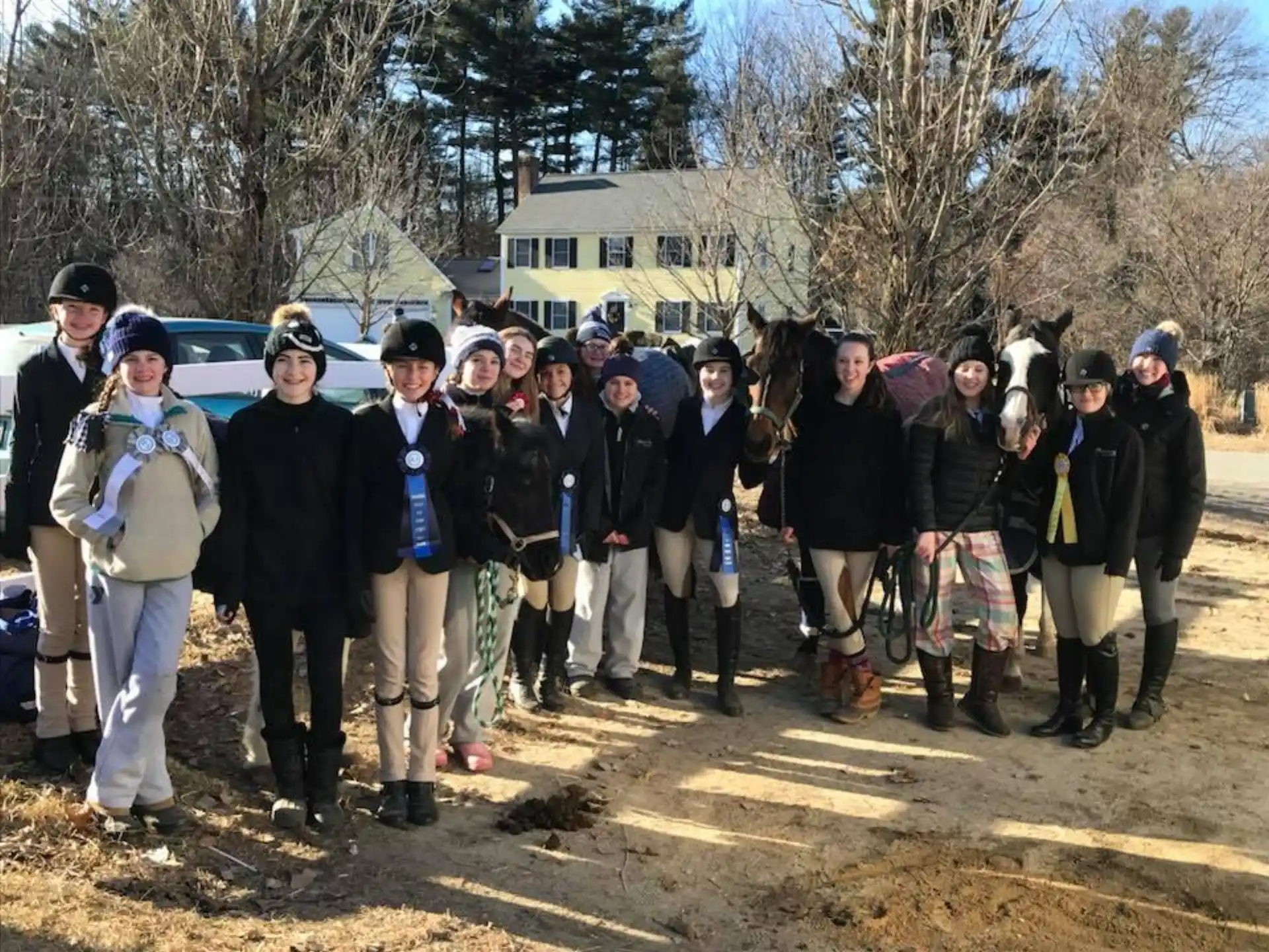 a group of people standing outside