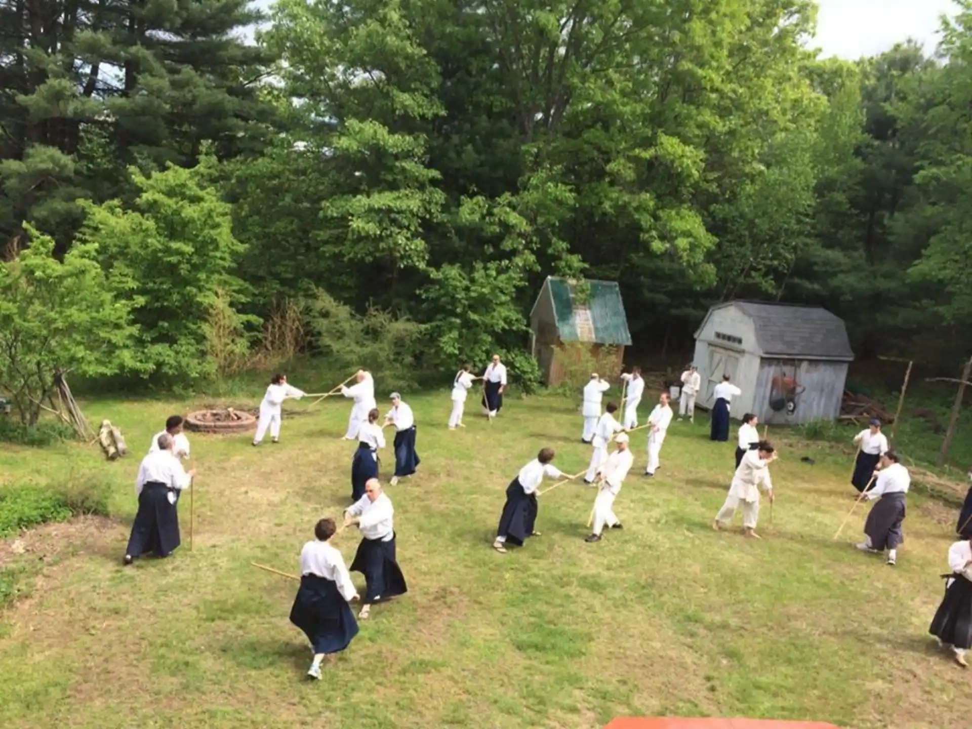 a group of people in a field