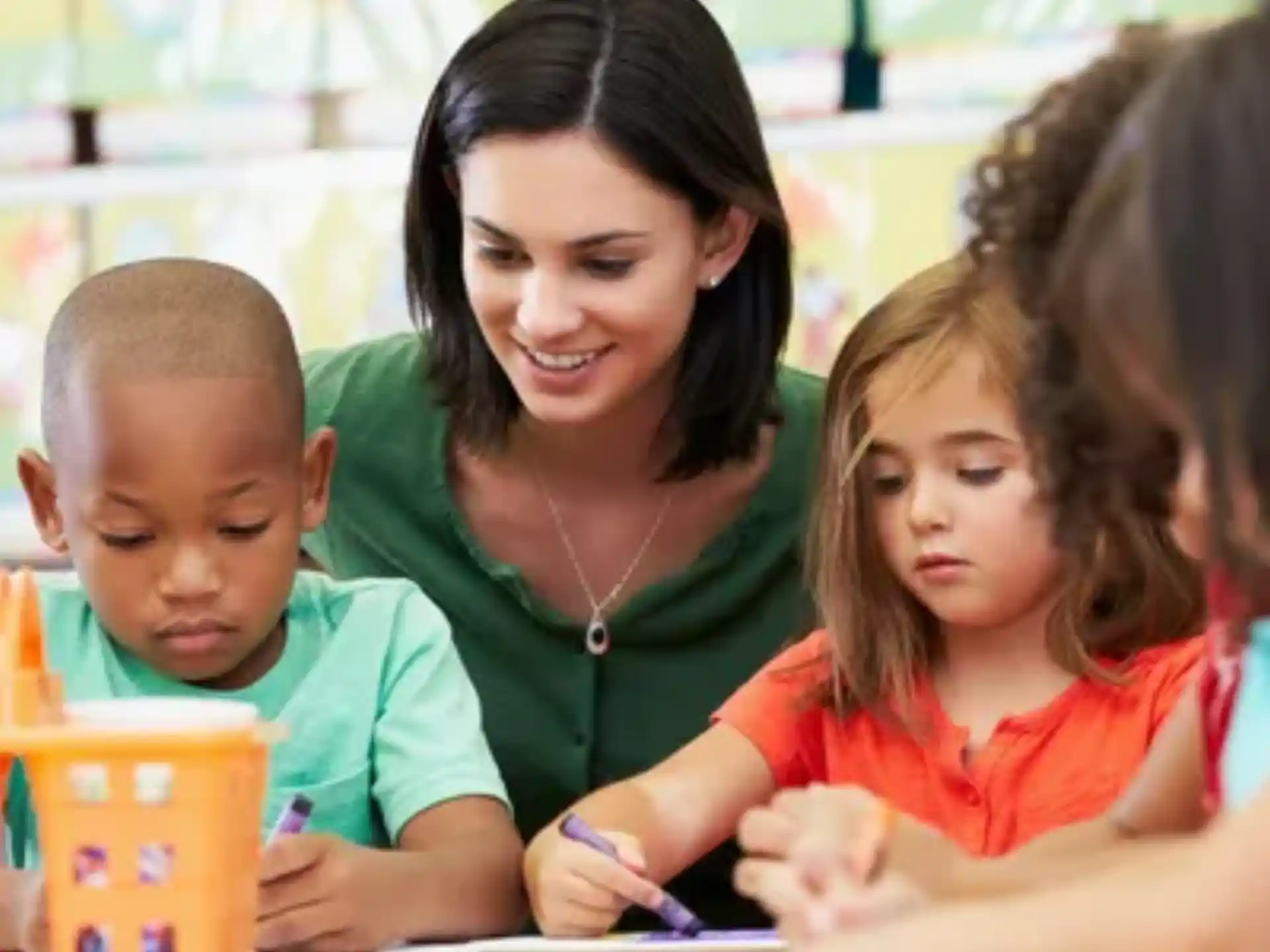 a person and several children