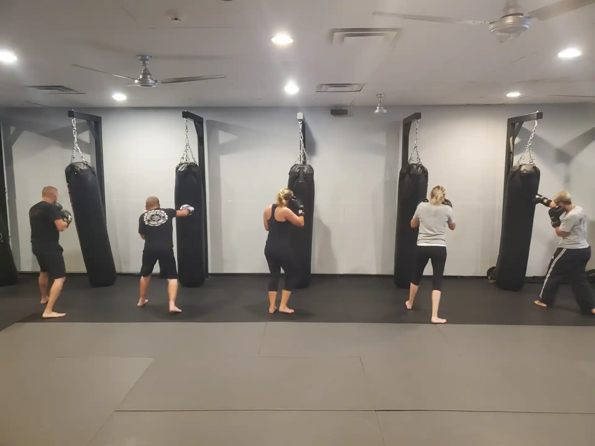 a group of people in a room