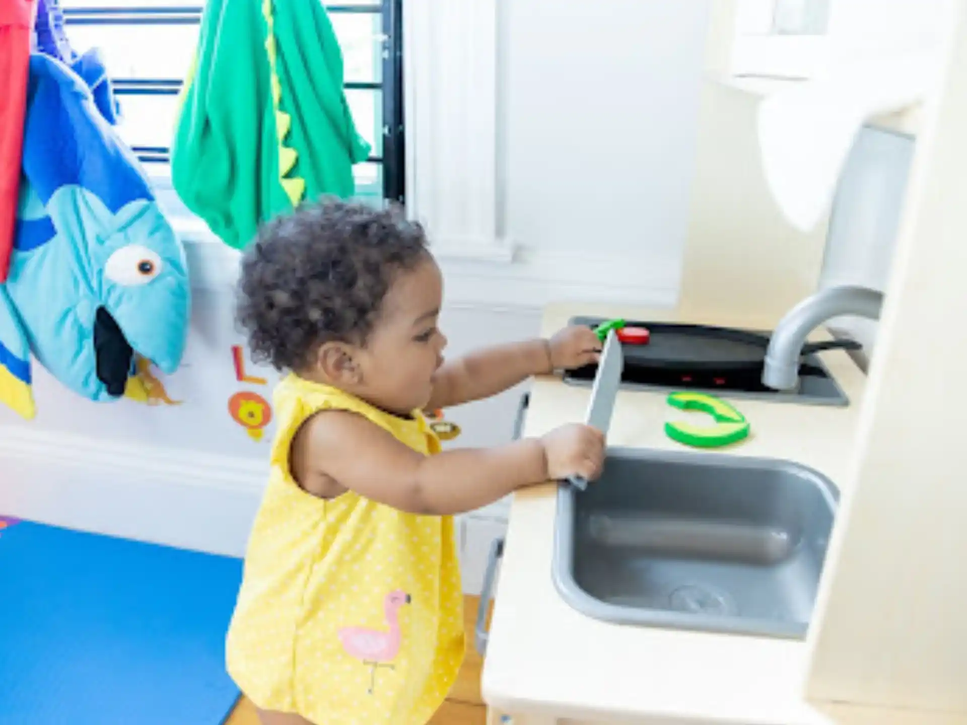 a child playing with a toy