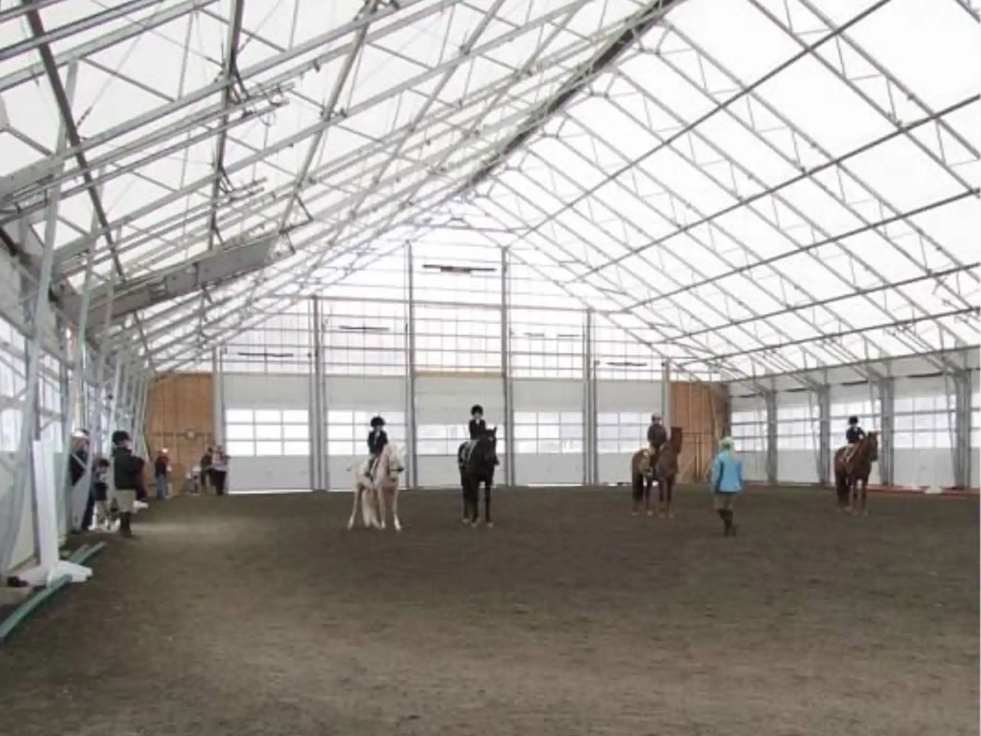 people walking in a large building
