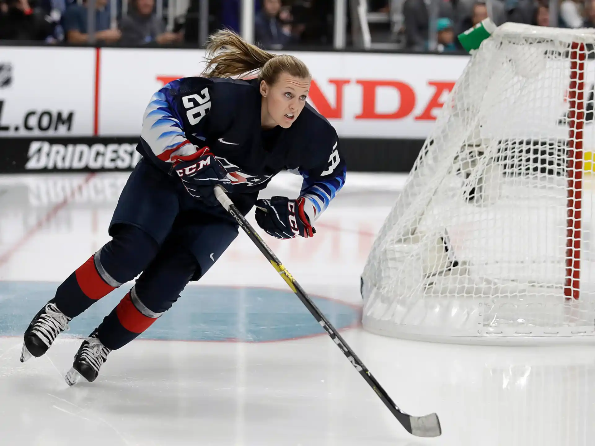 a person playing hockey