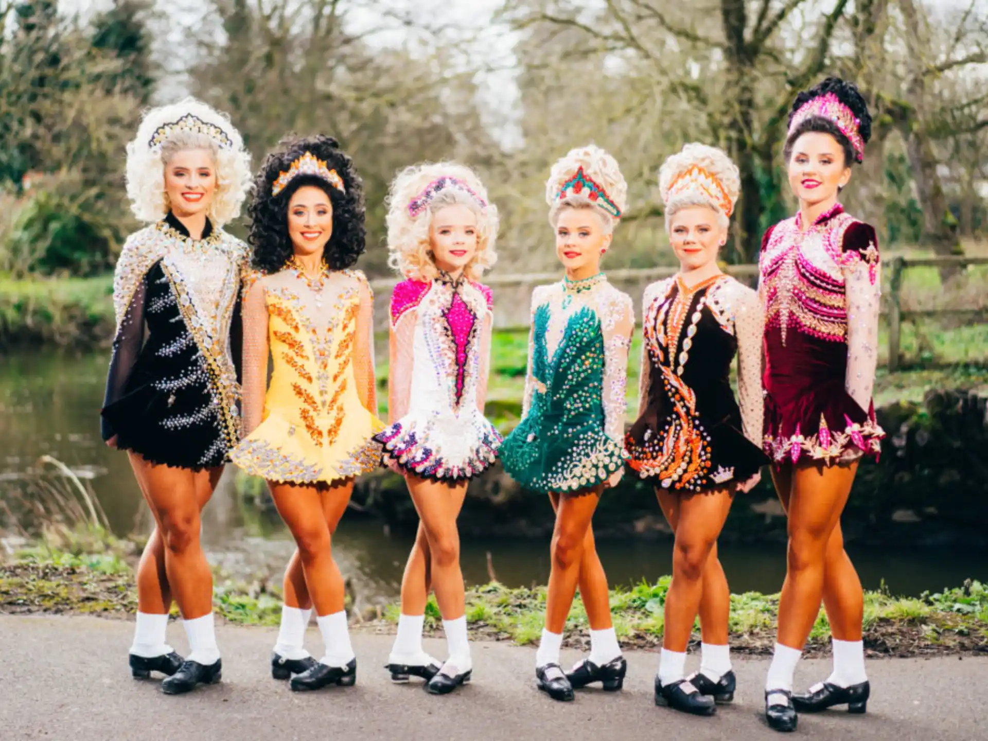 a group of girls in clothing