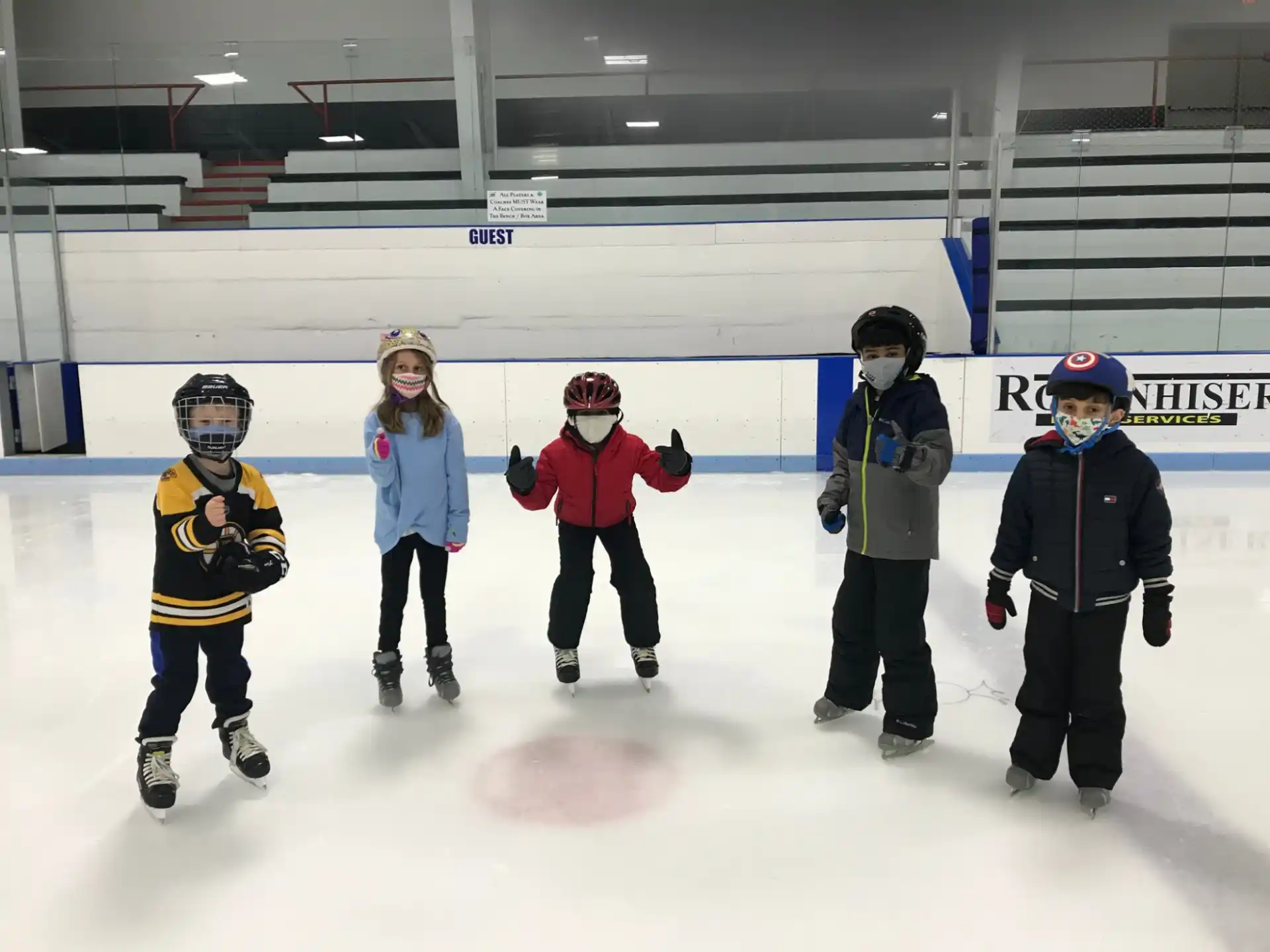 a group of people on ice