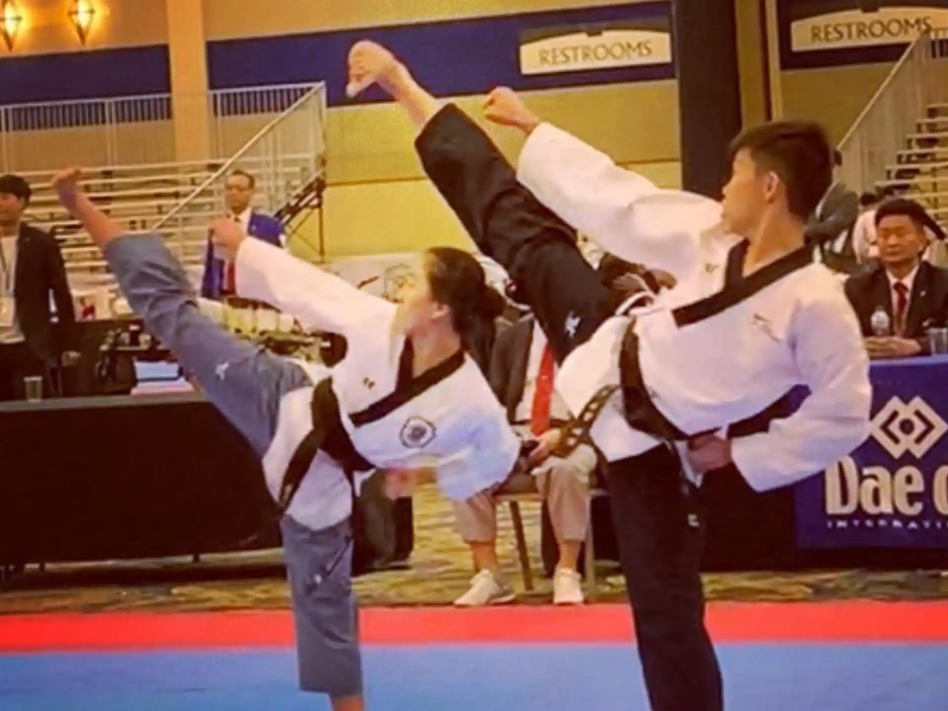 a group of people performing martial arts