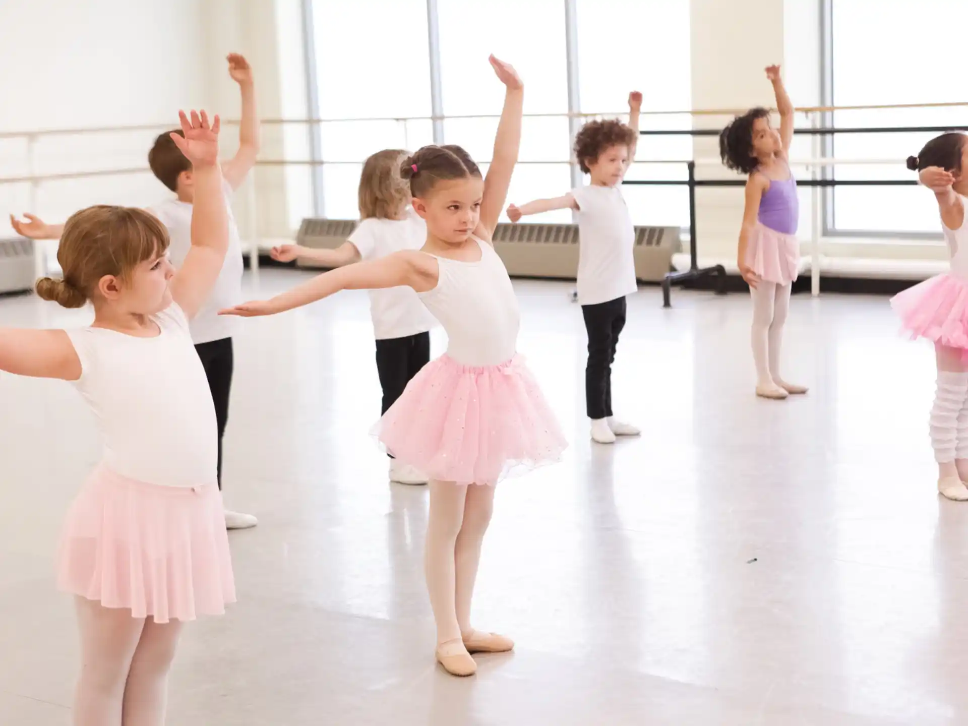 a group of children dancing