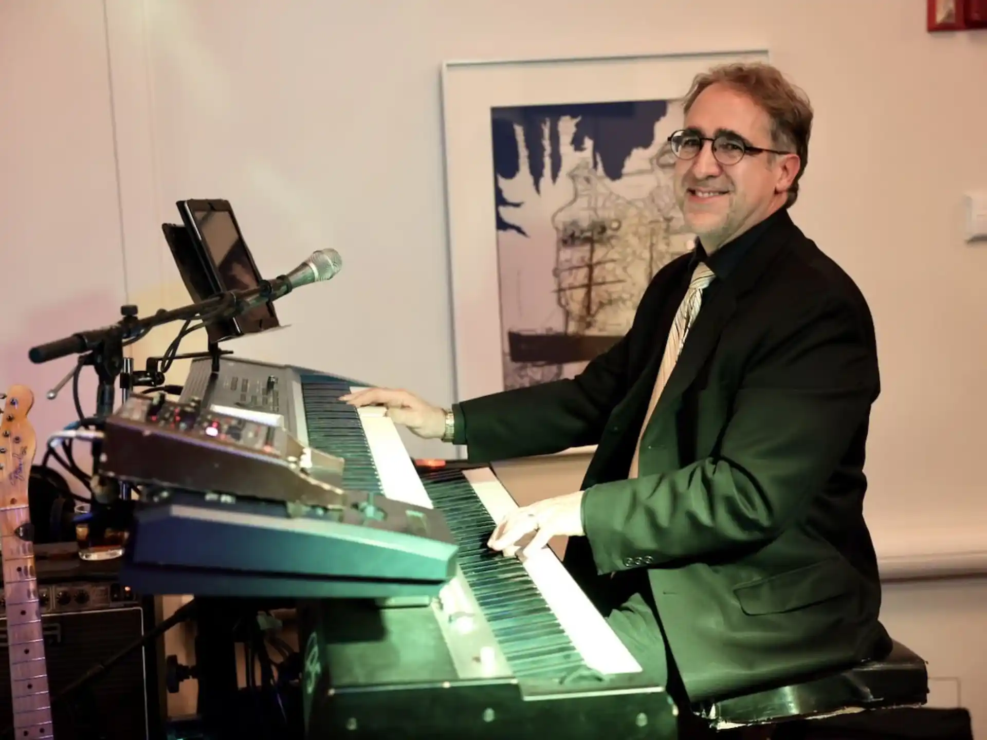 a man playing a keyboard
