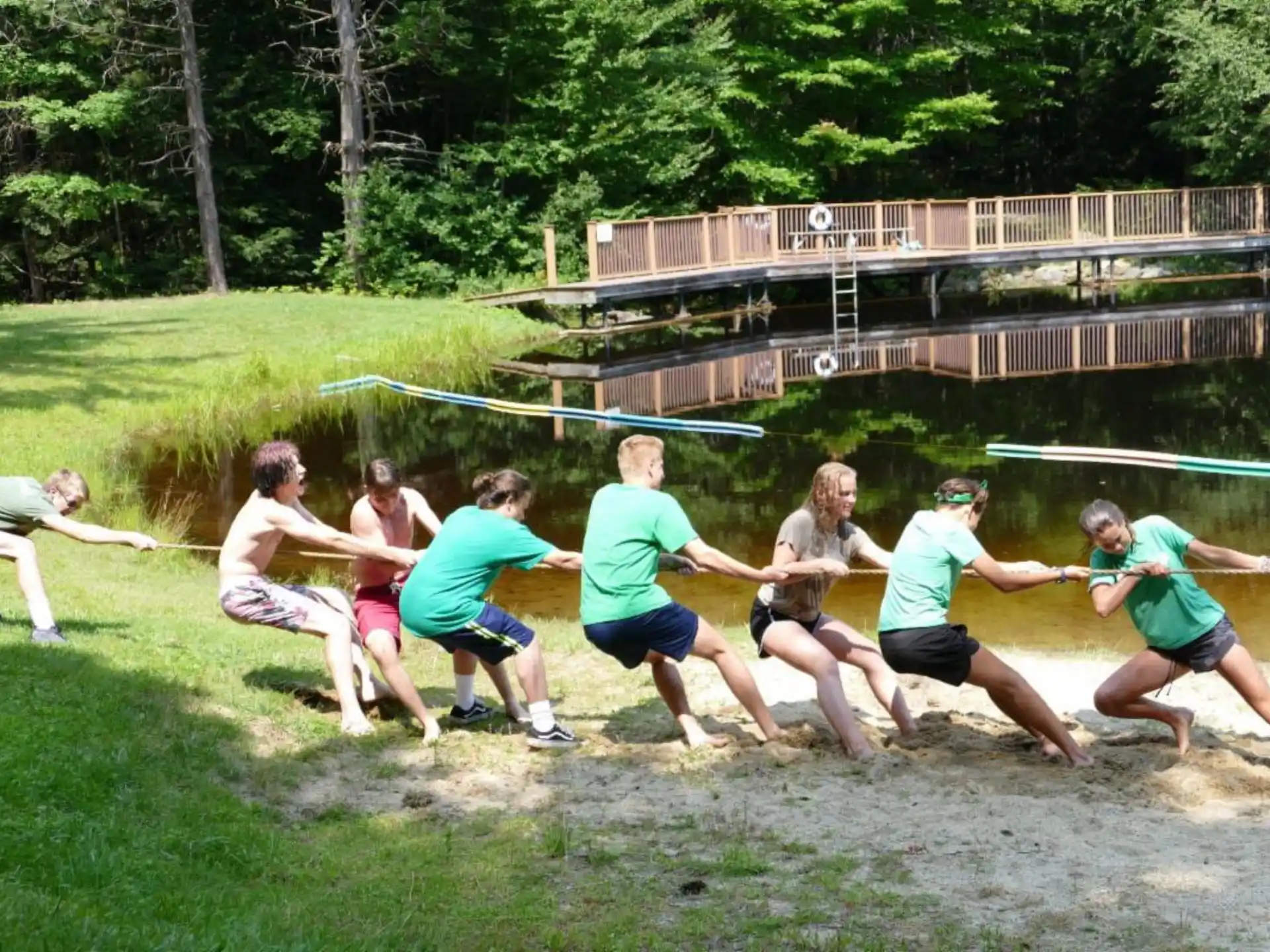 a group of people in a circle
