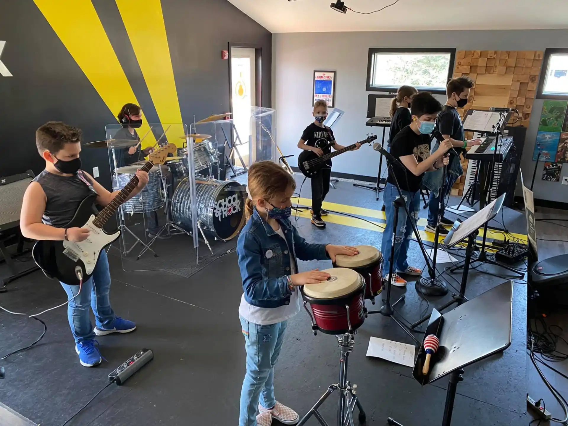 a group of people playing instruments