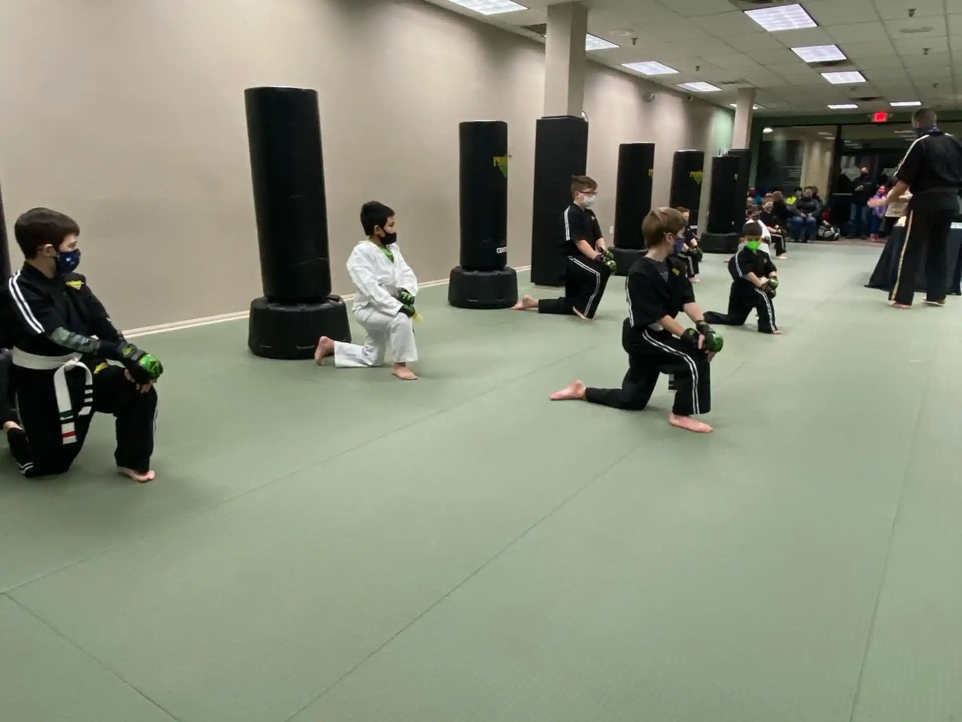 a group of people sitting on the floor