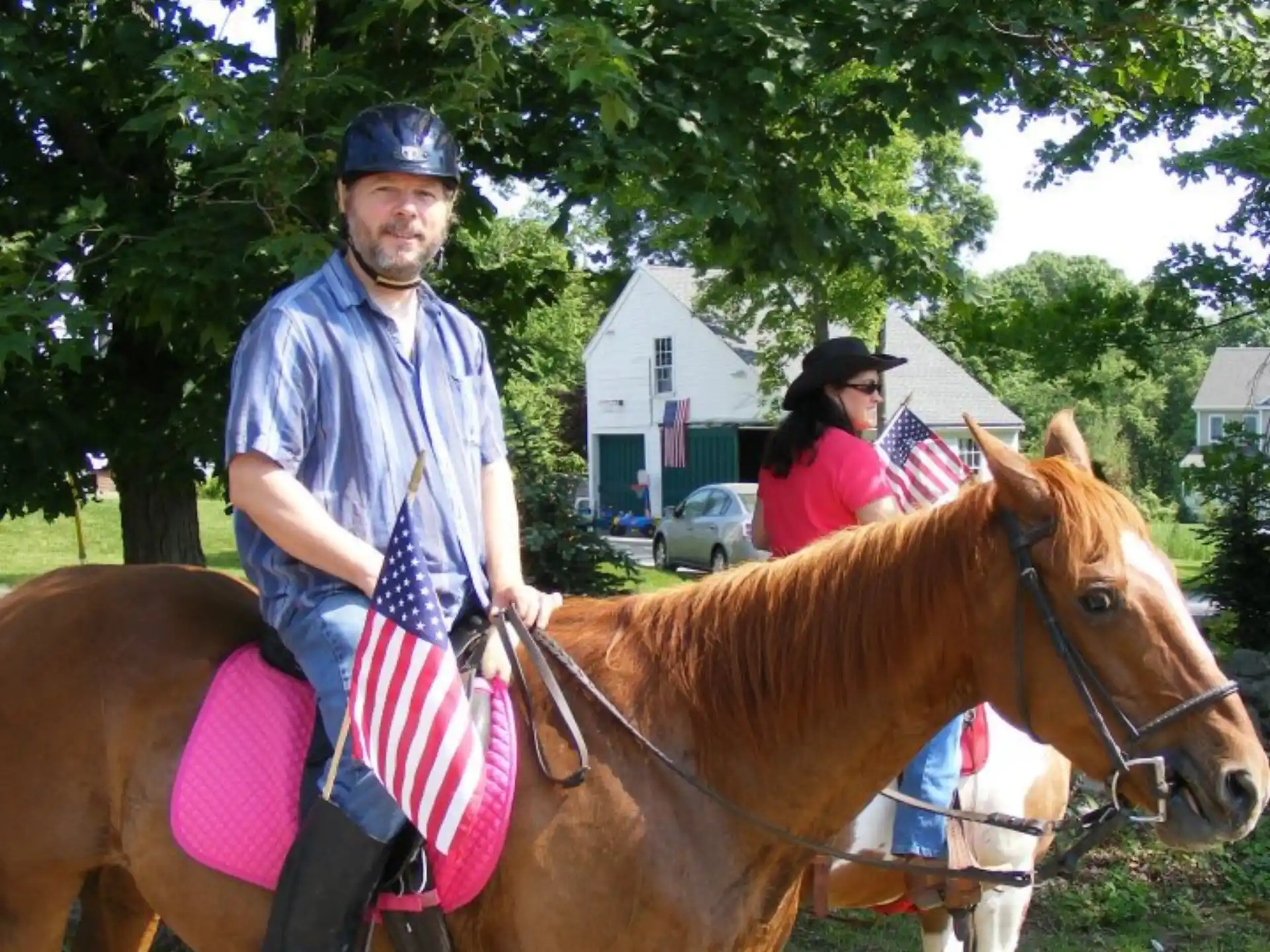 a person riding a horse
