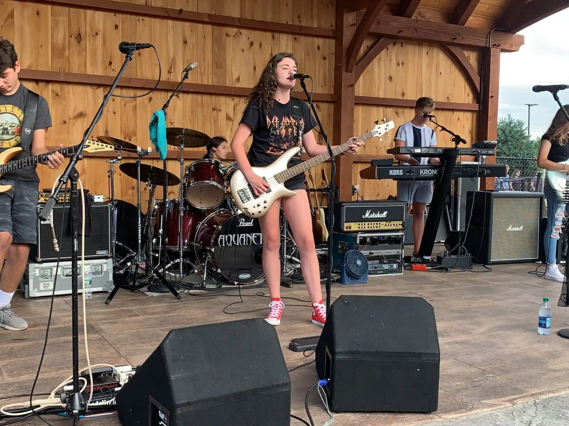 a group of people playing instruments
