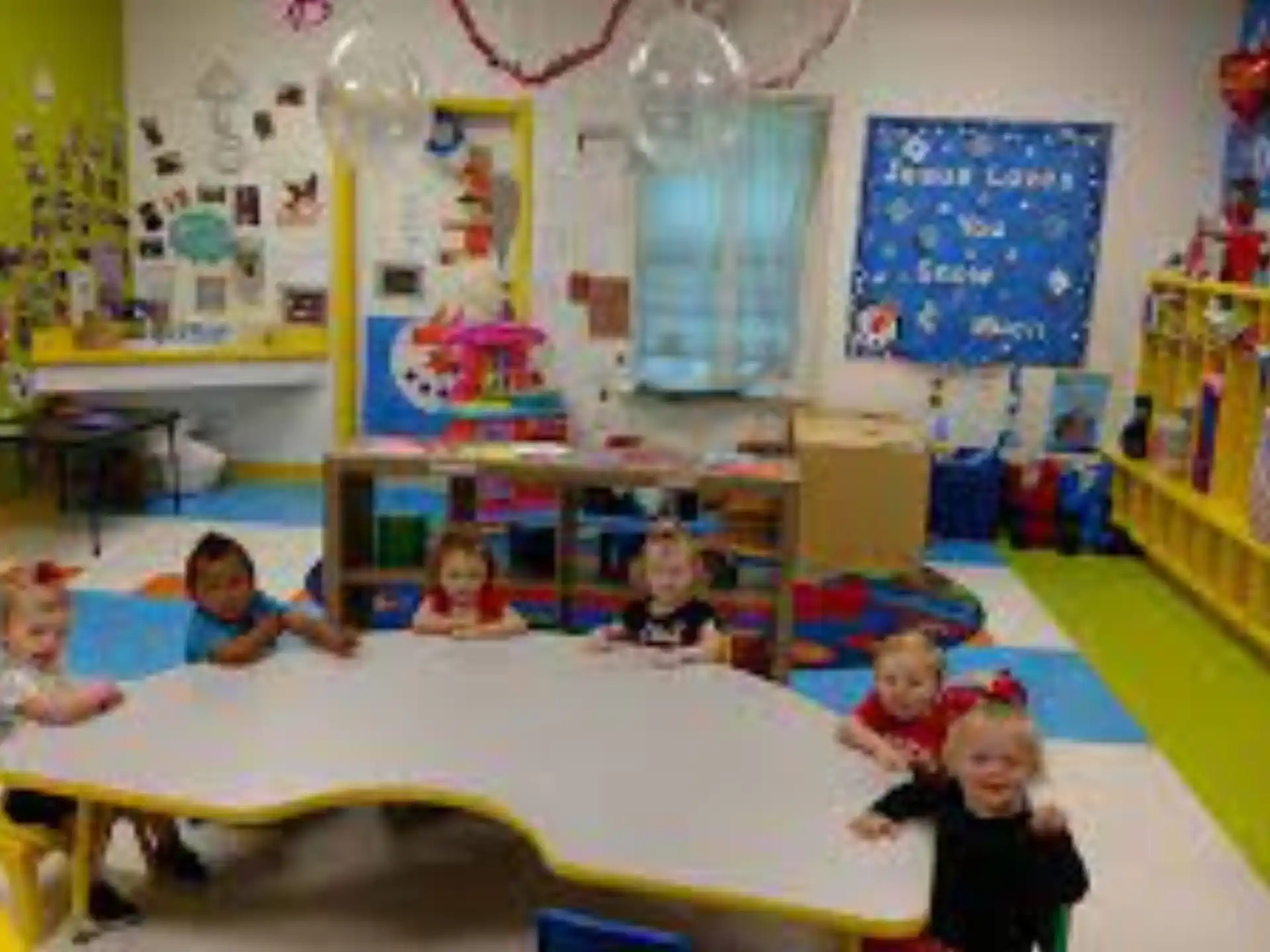 a group of children in a room