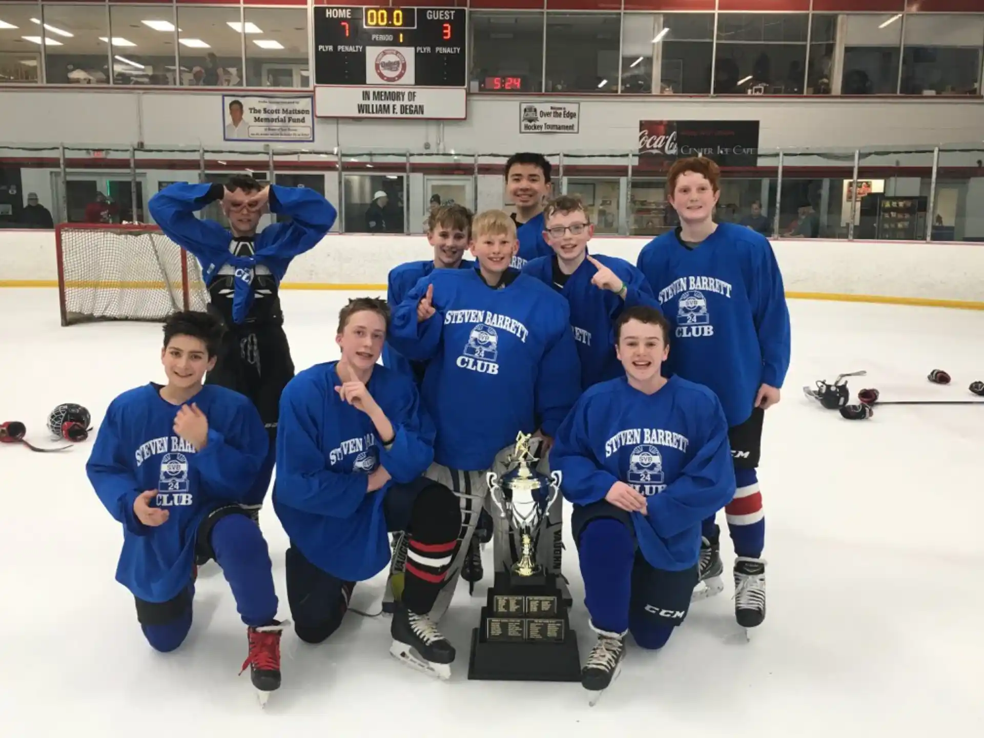 a group of people wearing hockey uniforms