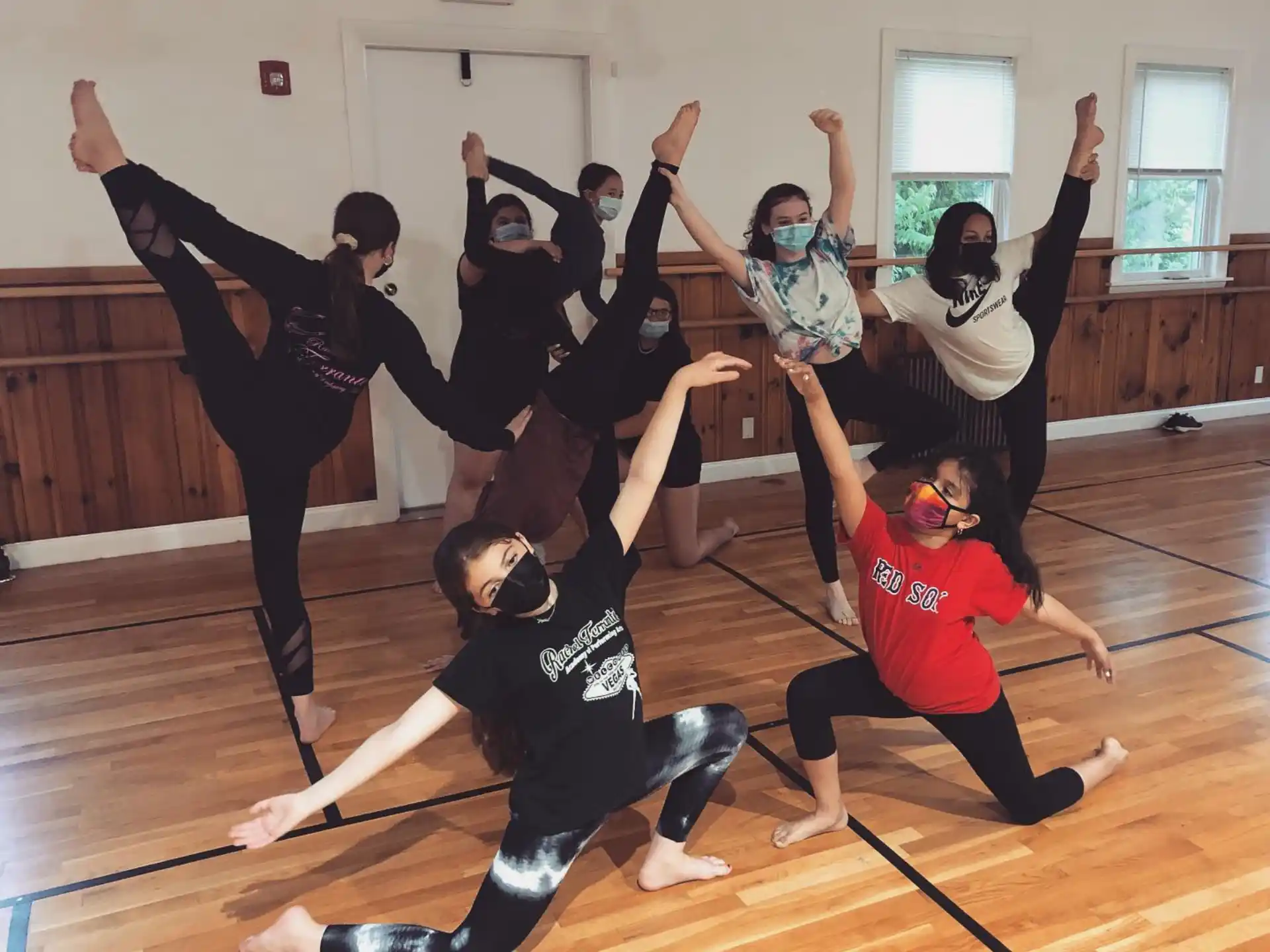 a group of people dancing