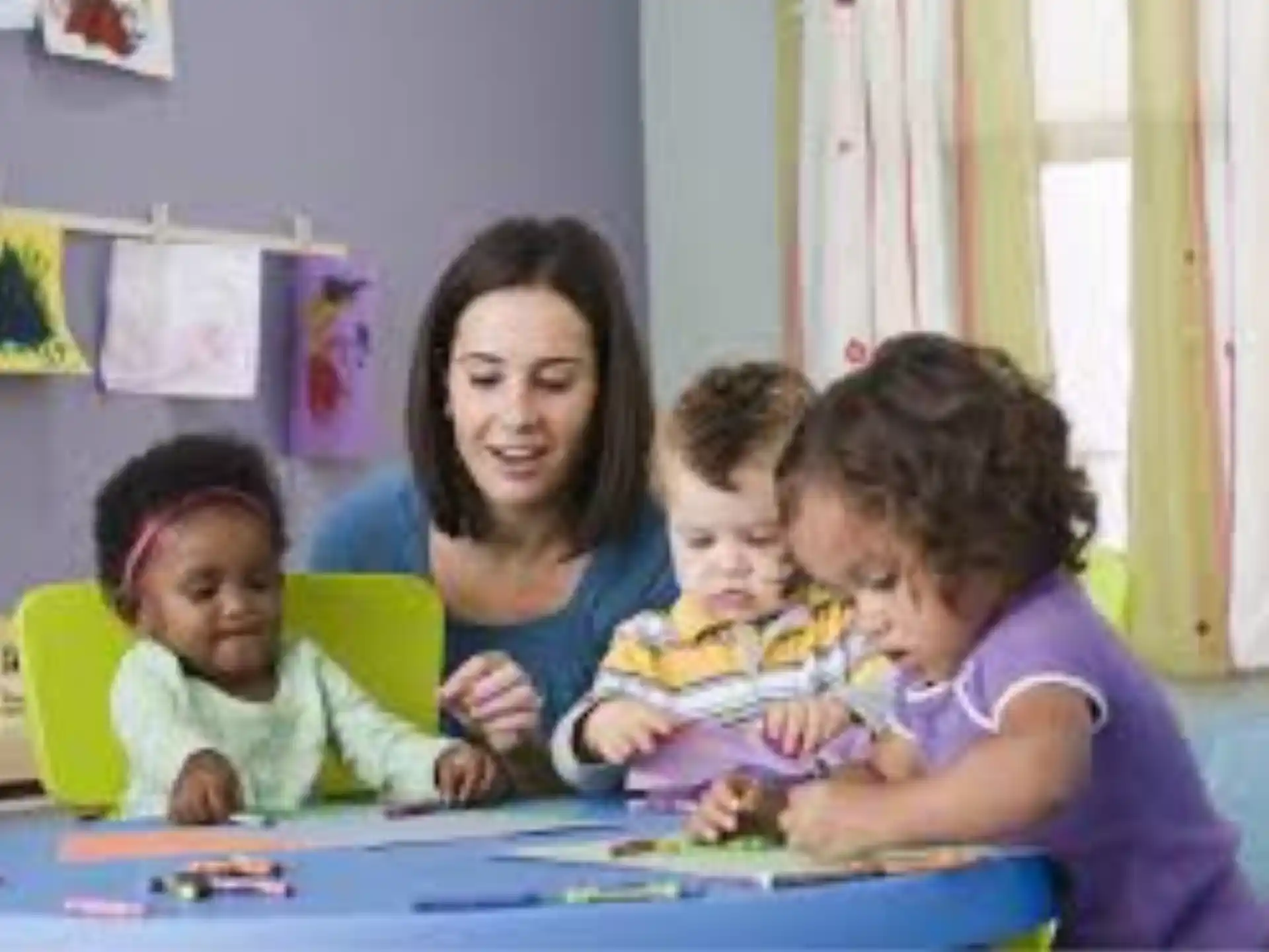 a person and several children