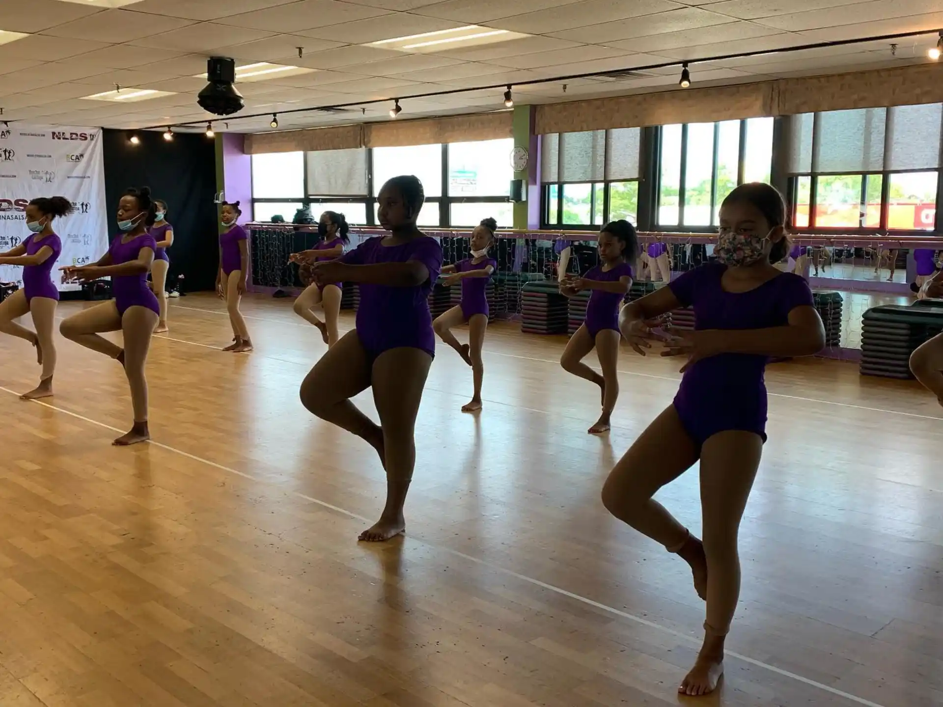 a group of people dancing