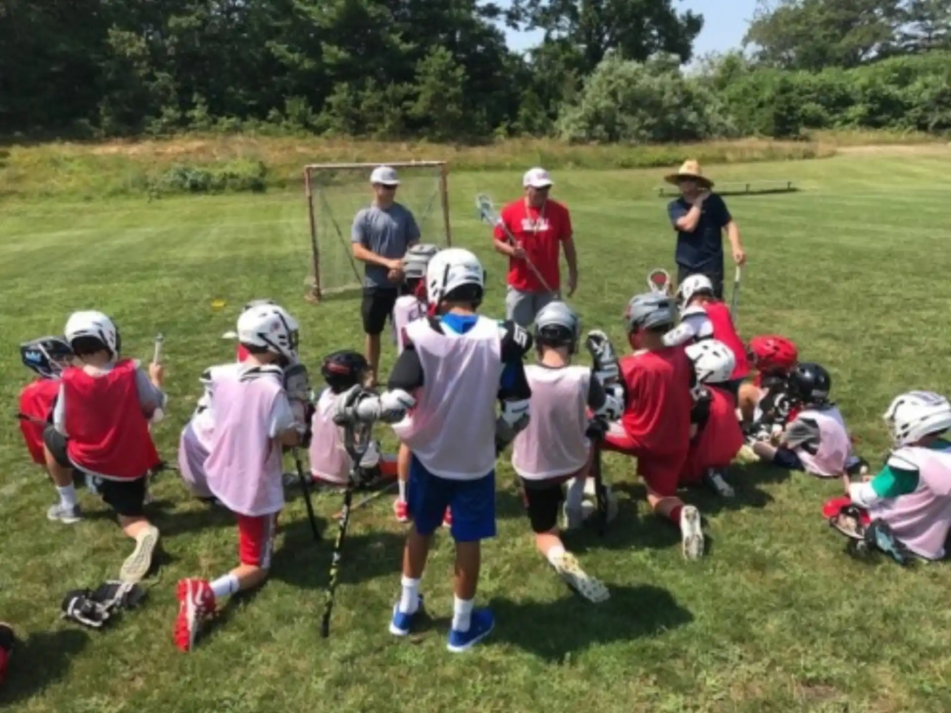 a group of kids wearing helmets