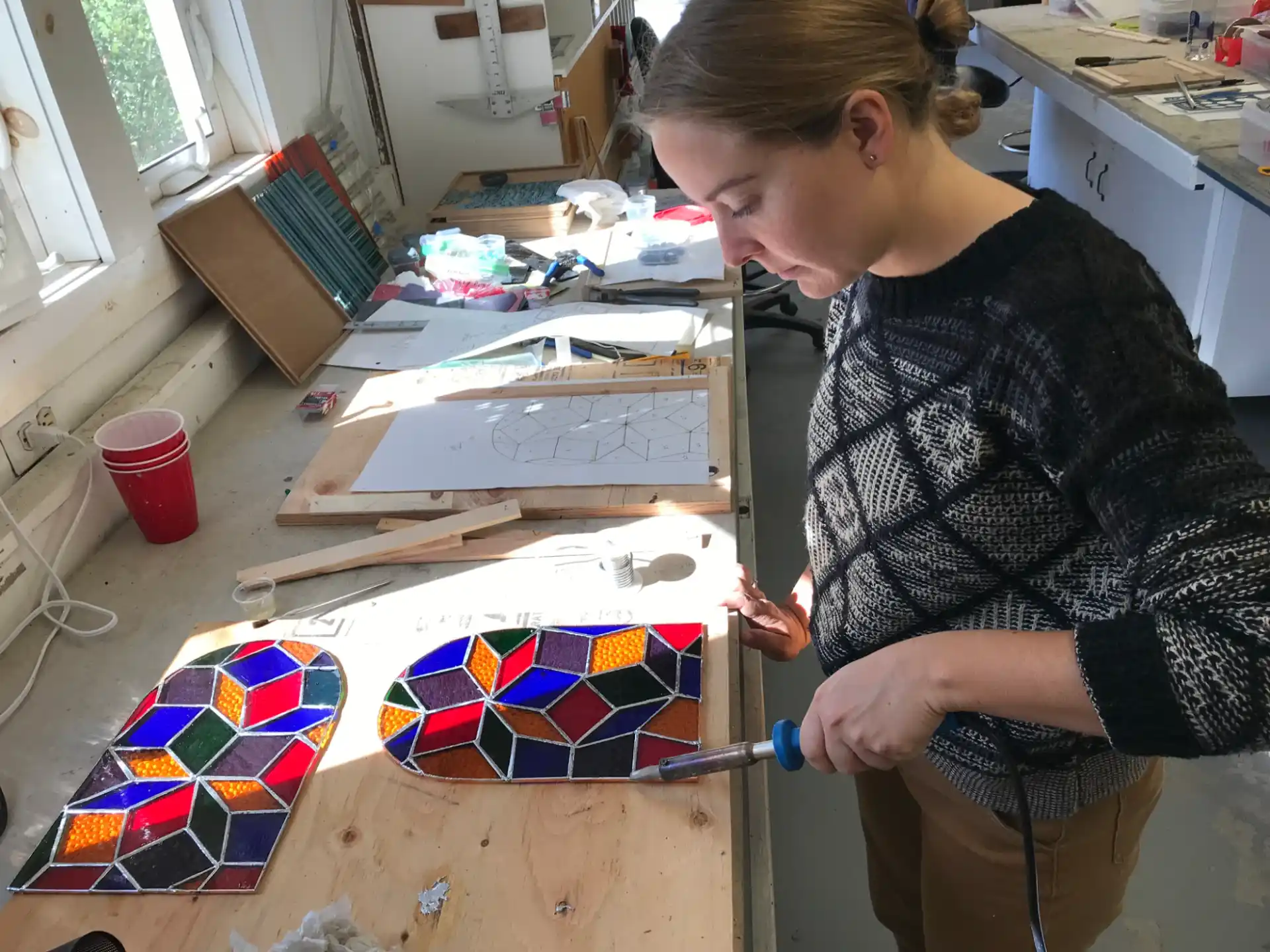 a person painting a picture