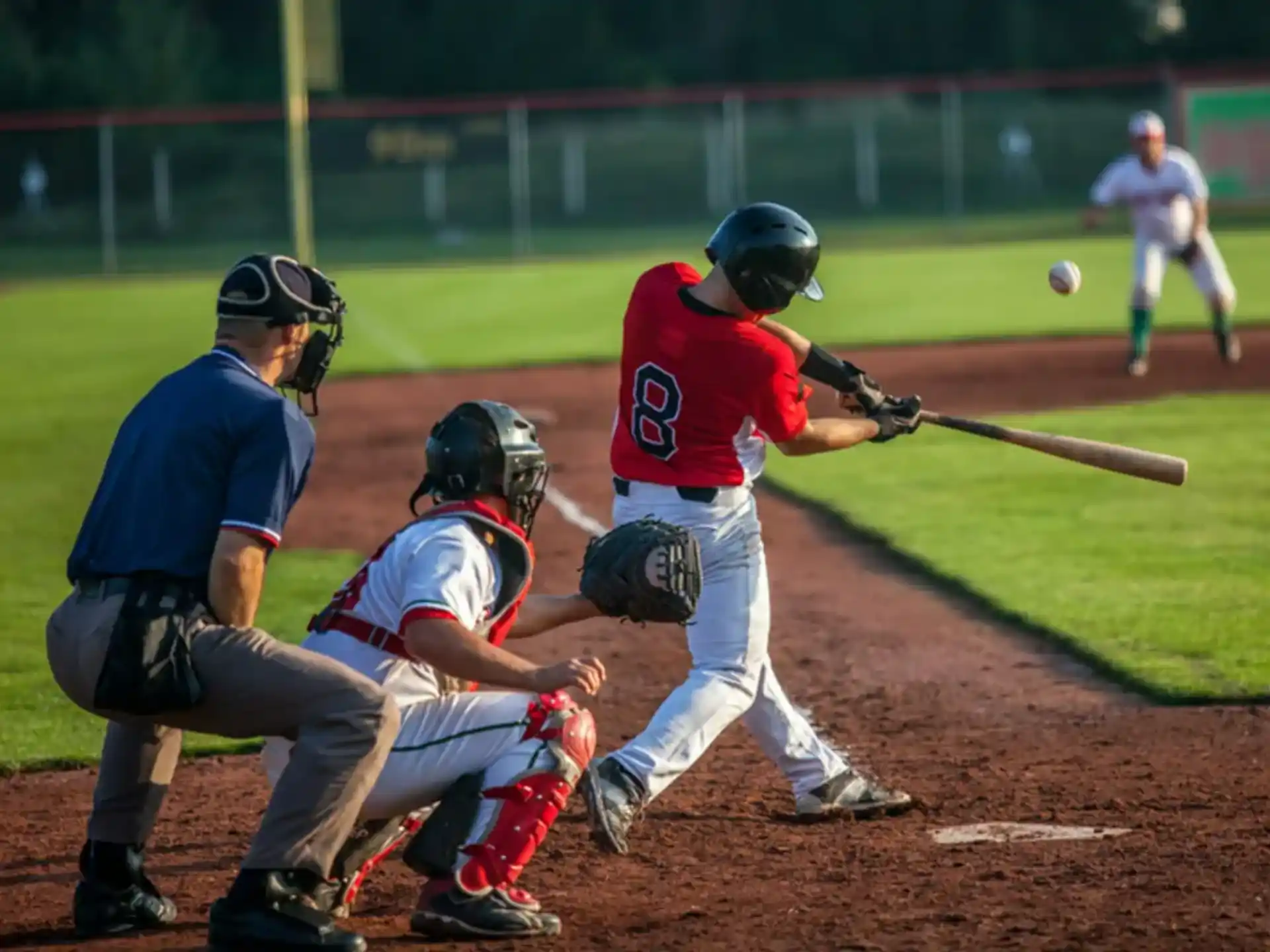 a baseball player swinging a bat