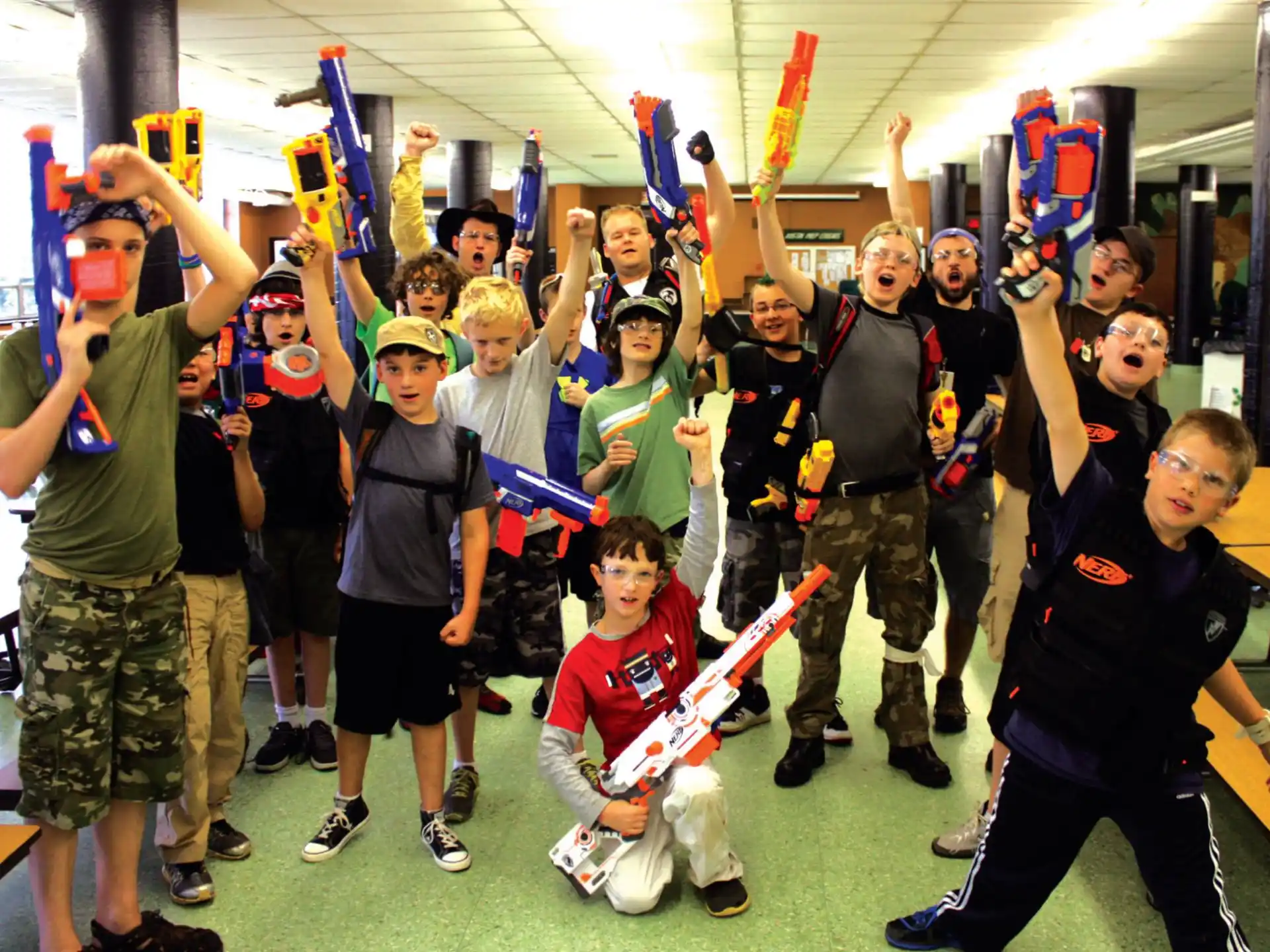 a group of people posing for a photo
