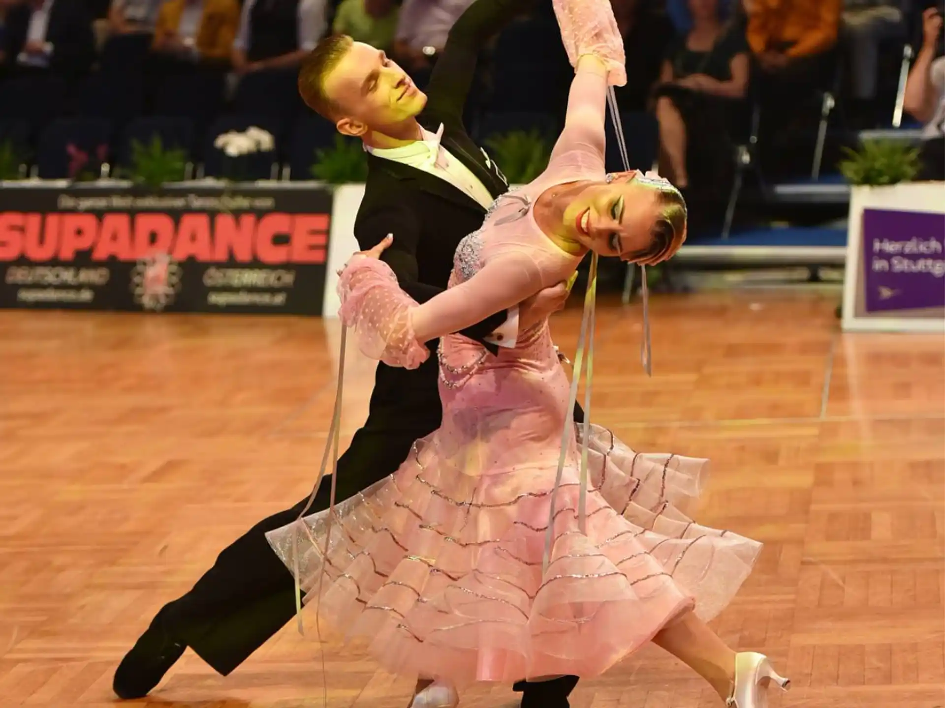a man and woman dancing