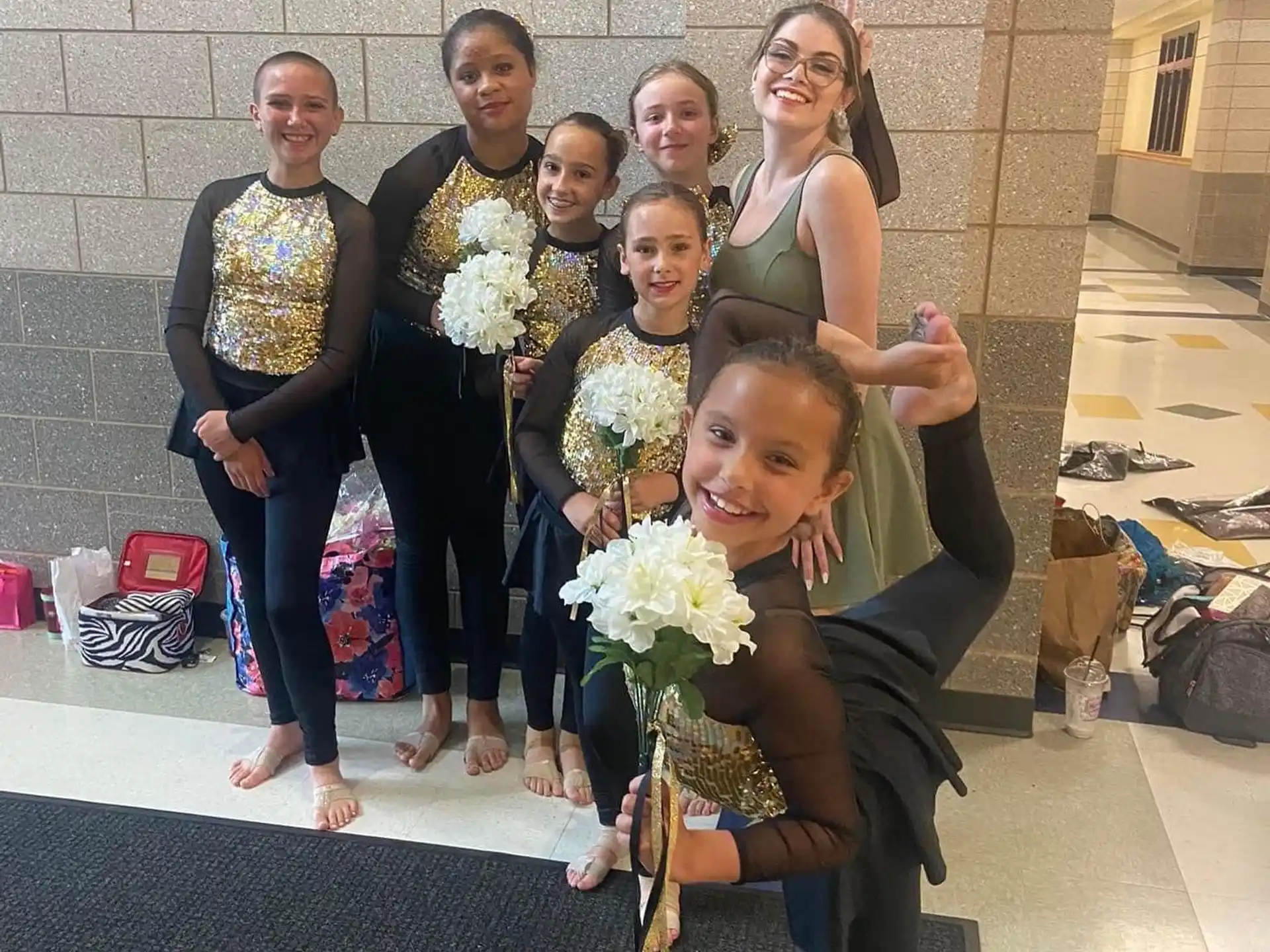 a group of people posing for a photo